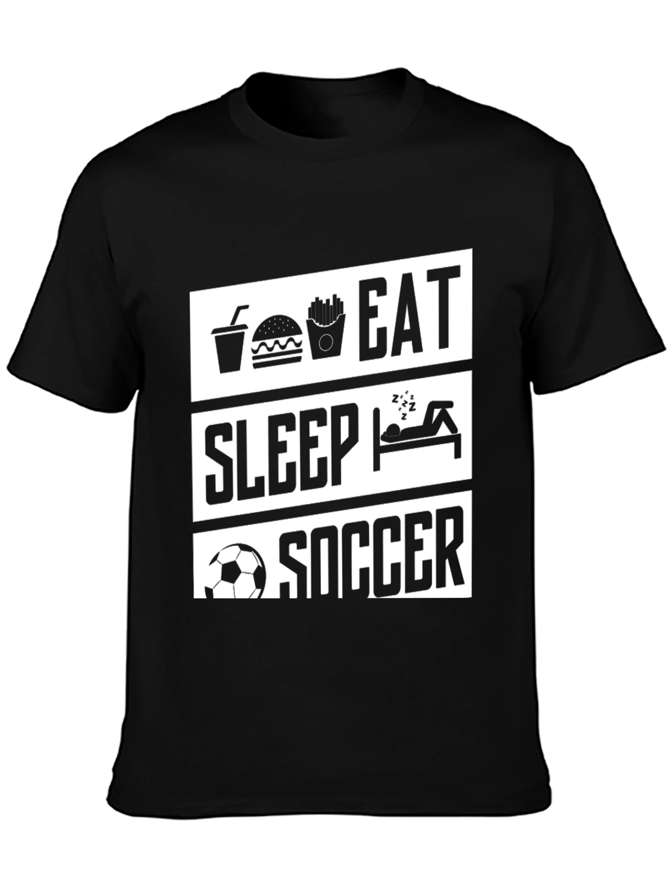 Camiseta Negra Eat Sleep Soccer