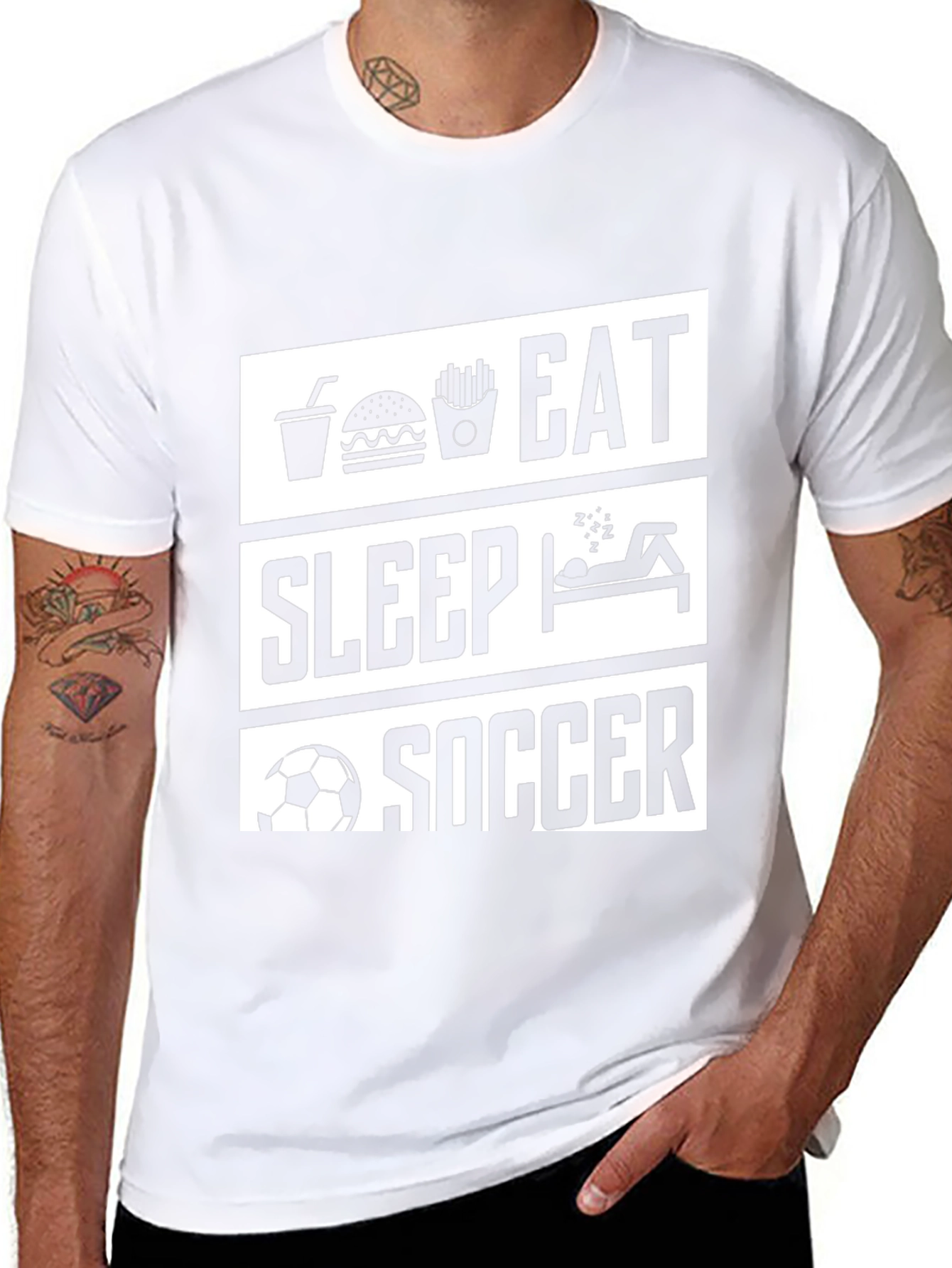 Camiseta Negra Eat Sleep Soccer