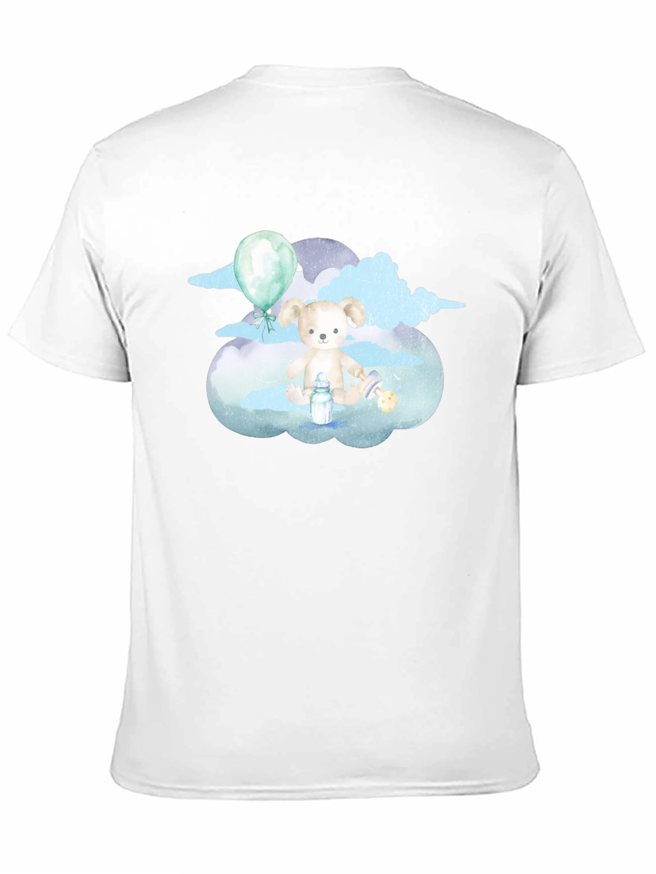 Camiseta Negra Estampado Bebé en Nube