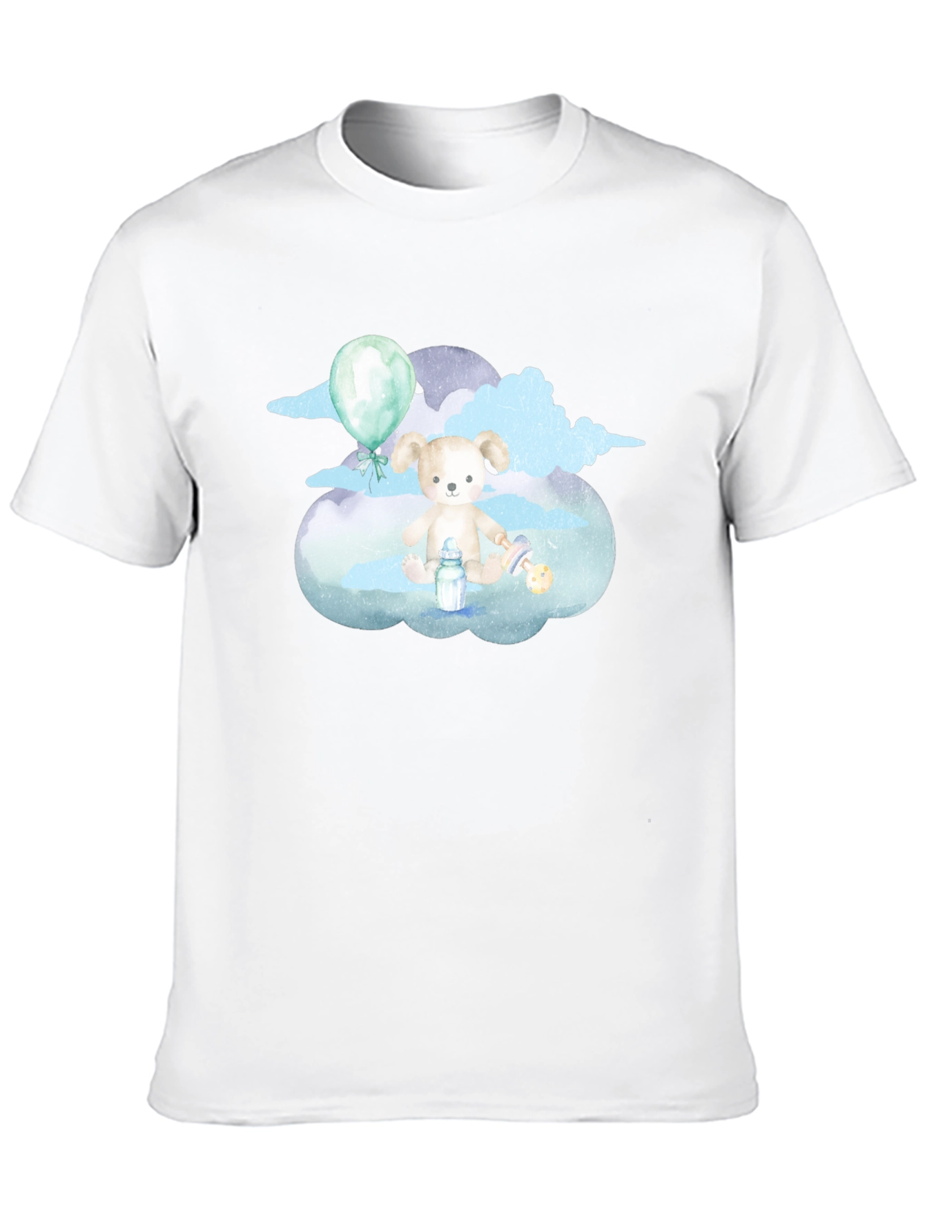 Camiseta Negra Estampado Bebé en Nube