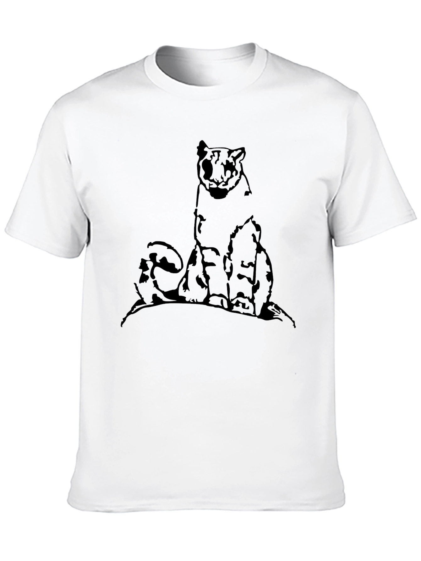 Camiseta Negra con Diseño de Tigre para Hombre