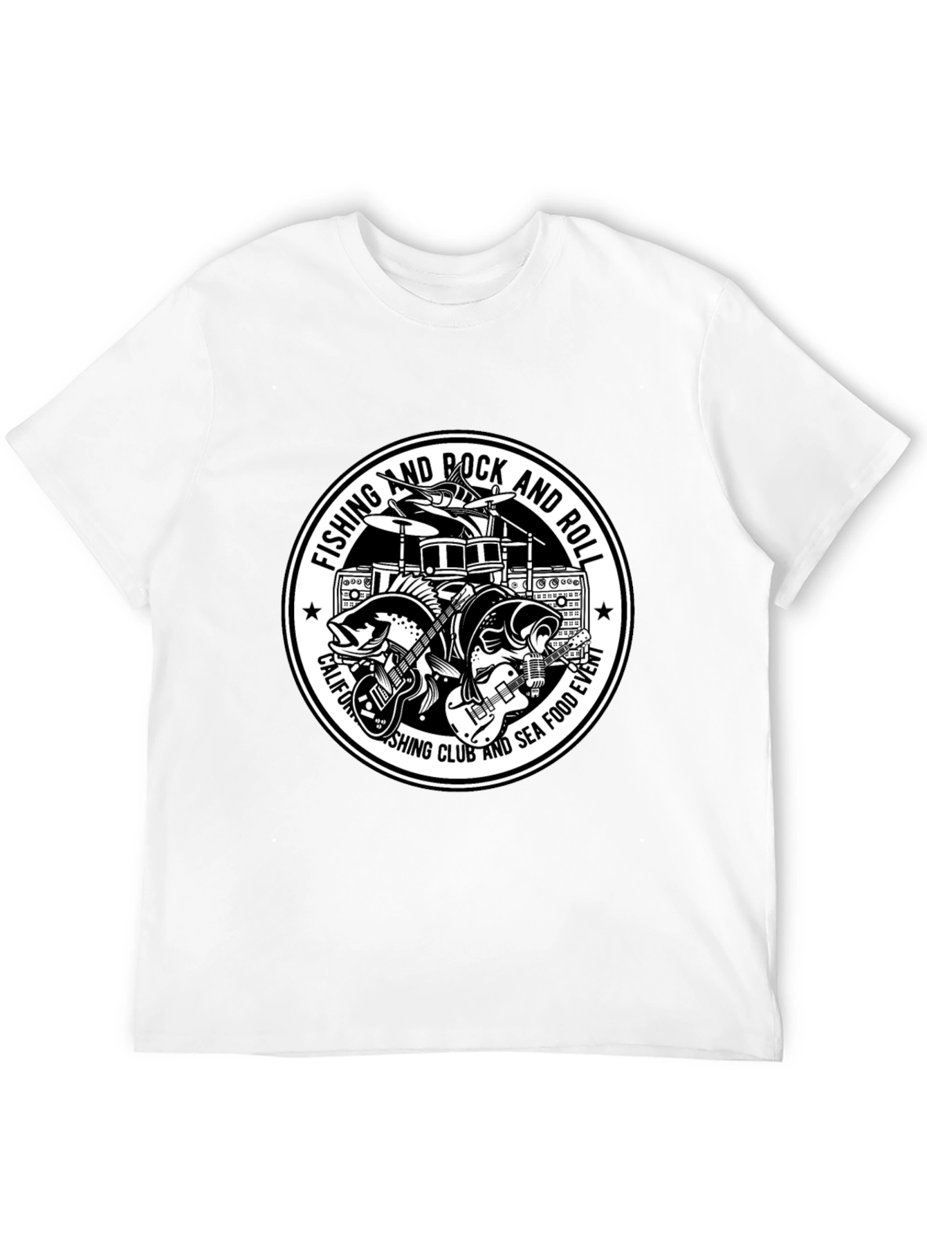 Camiseta Negra de Rock & Pesca