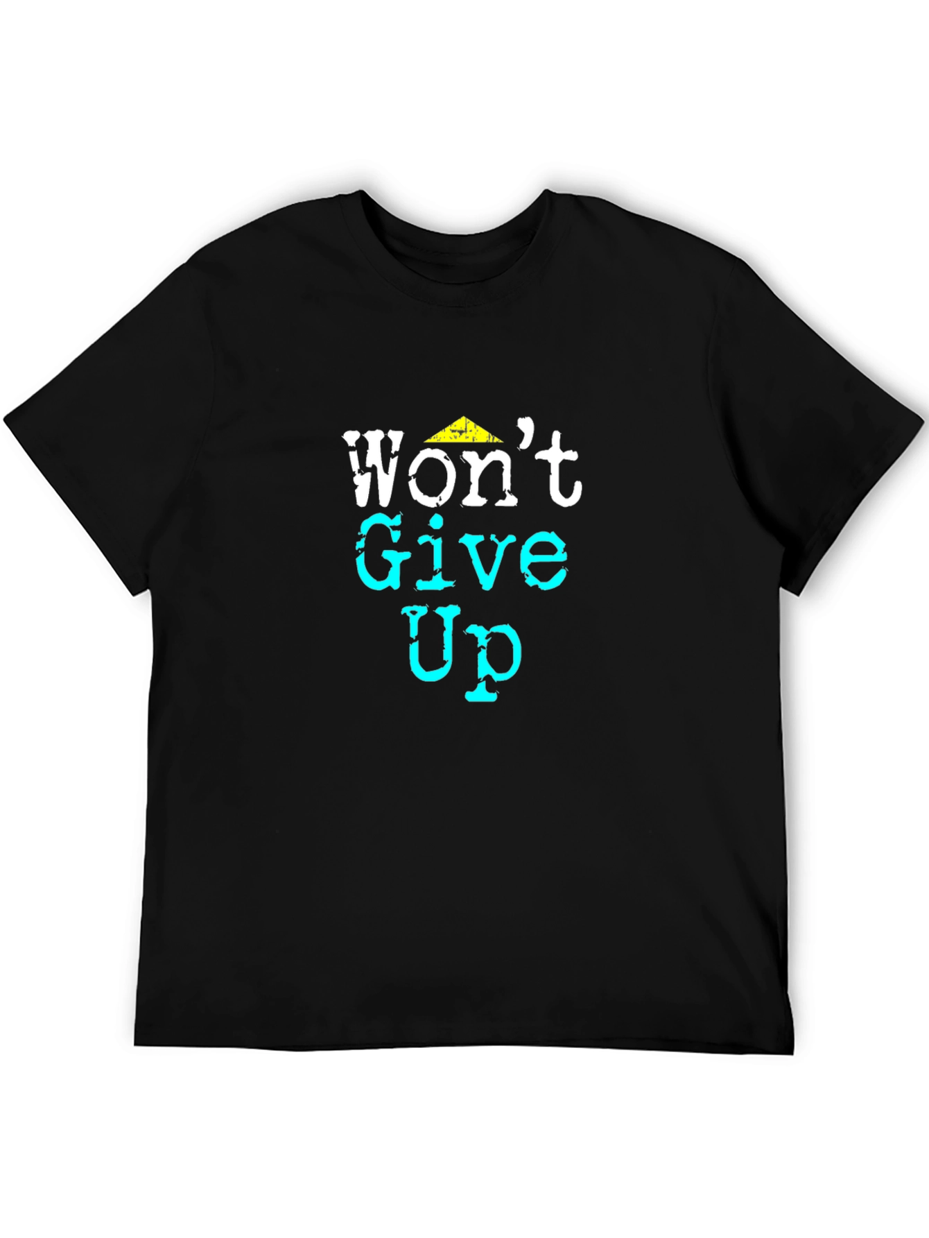 Camiseta Negra con Diseño Motivacional Wont Give Up