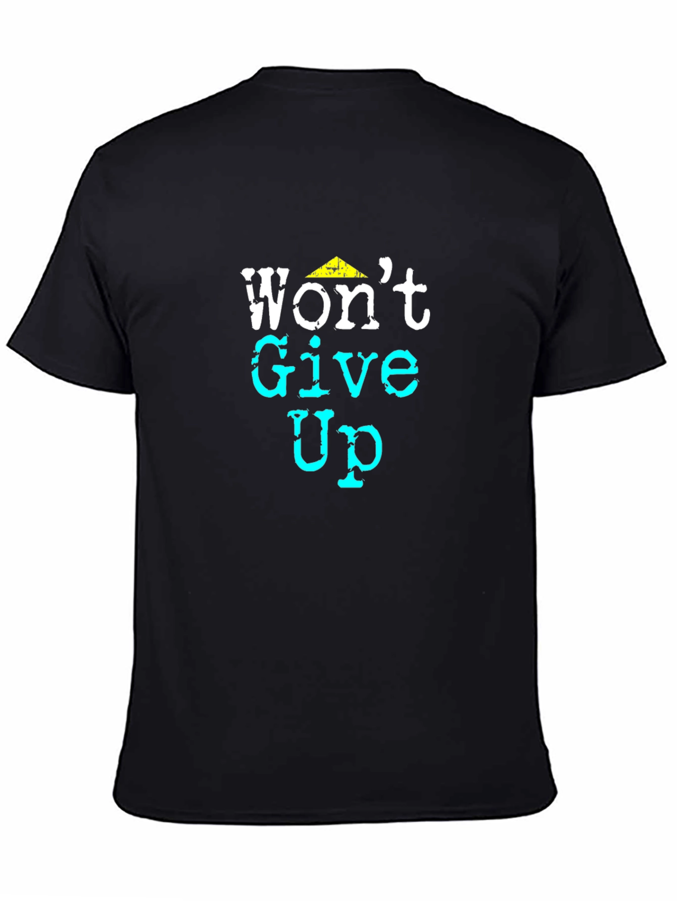 Camiseta Negra con Diseño Motivacional Wont Give Up