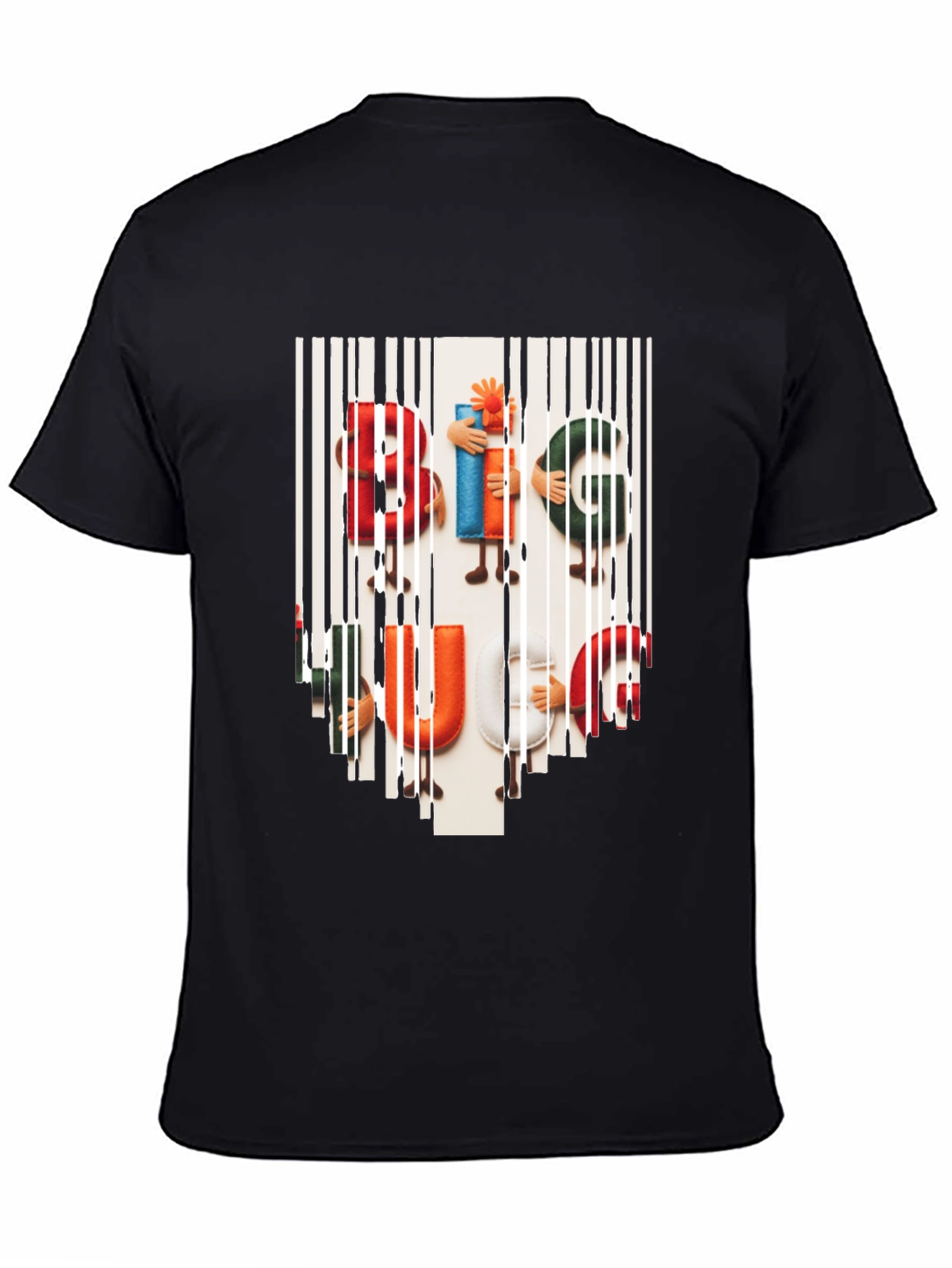 Camiseta Hombre Negra Estampada Big Hug
