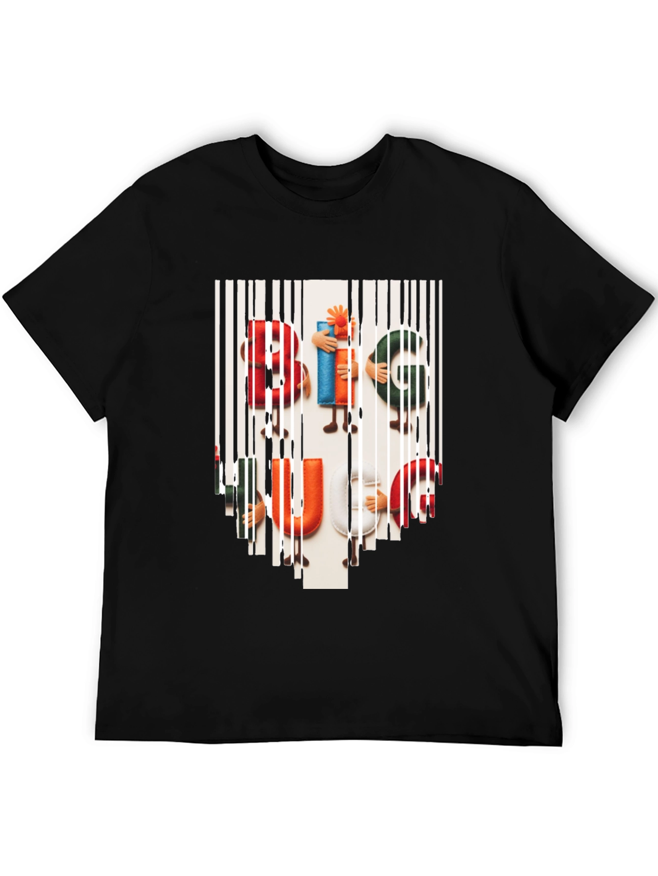 Camiseta Hombre Negra Estampada Big Hug
