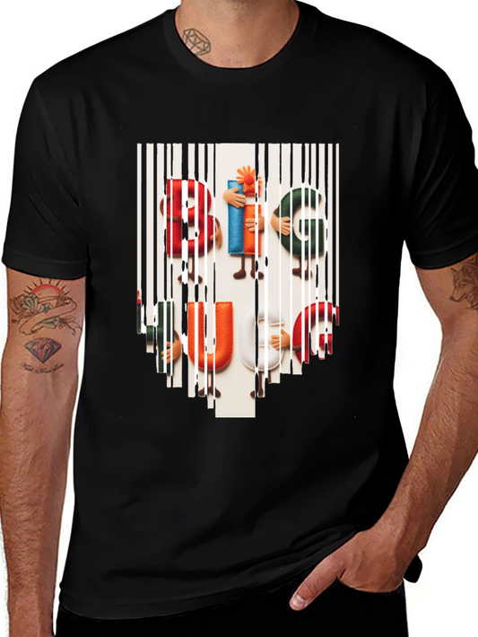 Camiseta Hombre Negra Estampada Big Hug