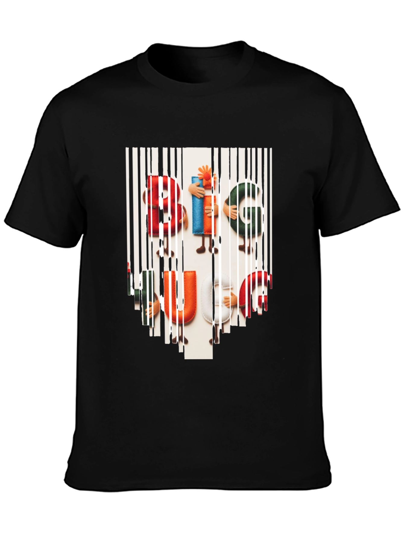 Camiseta Hombre Negra Estampada Big Hug