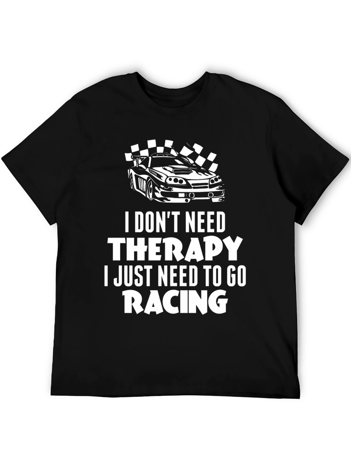 Camiseta Negra Racing: Sin Terapia ¡Solo Carreras!