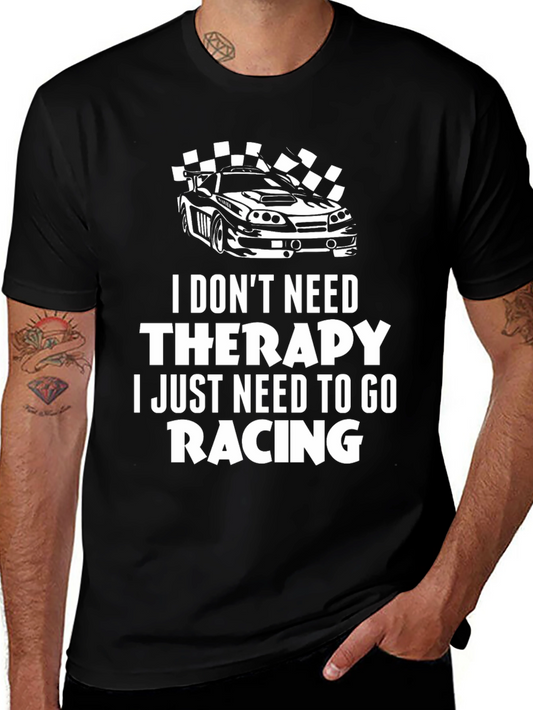Camiseta Negra Racing: Sin Terapia ¡Solo Carreras!