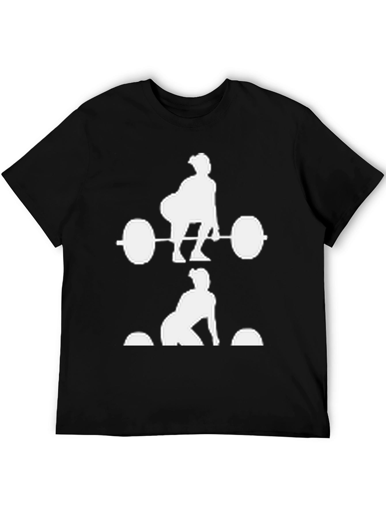 Camiseta Negra con Diseño de Levantamiento de Pesas