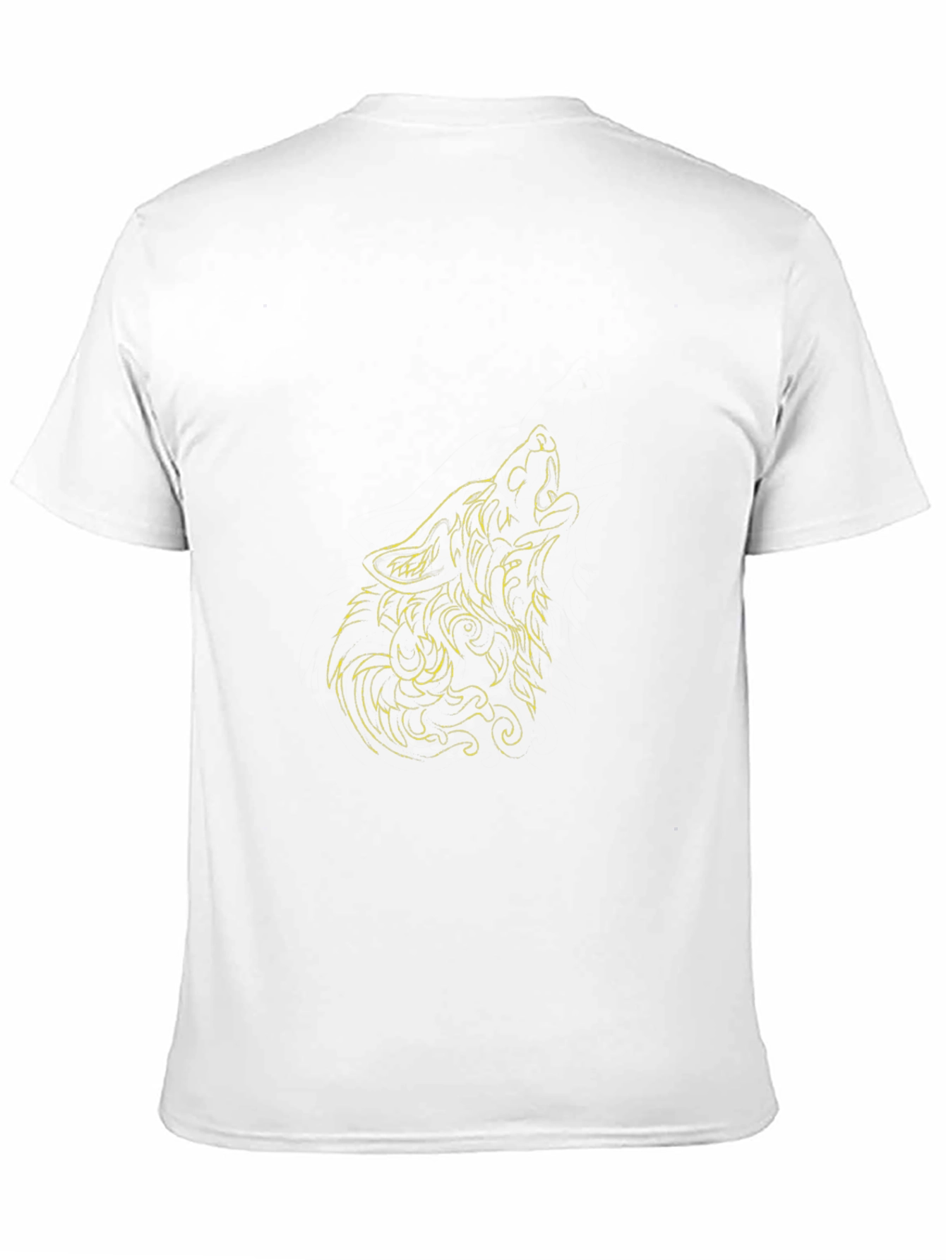 Camiseta Negra Hombre Lobo Aullando Diseño Único