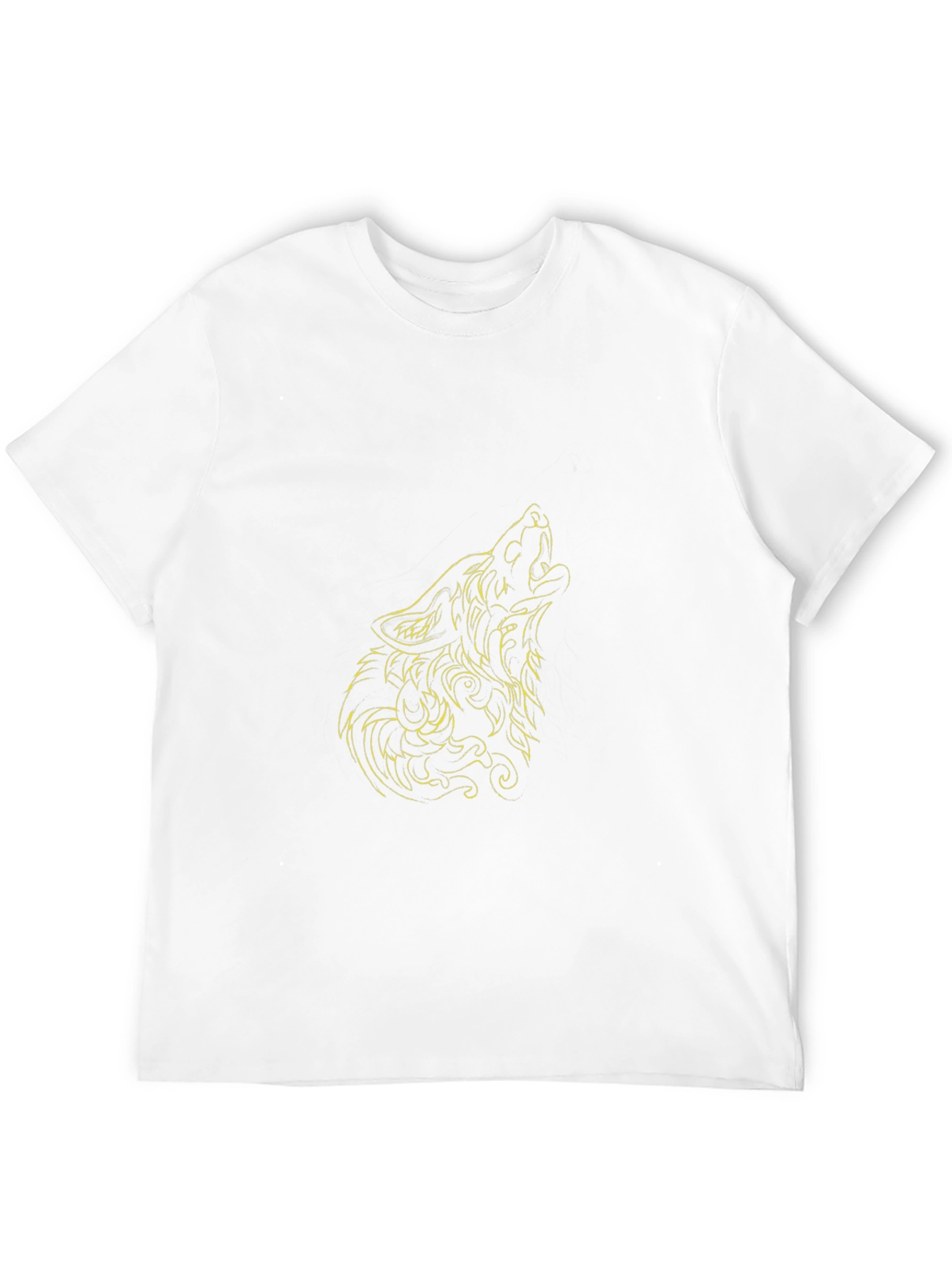 Camiseta Negra Hombre Lobo Aullando Diseño Único