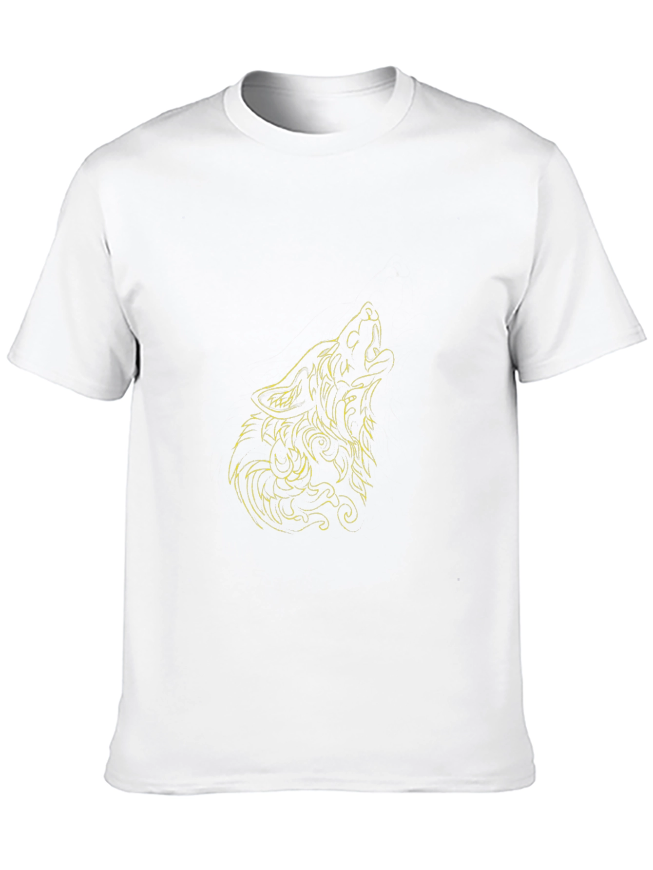 Camiseta Negra Hombre Lobo Aullando Diseño Único