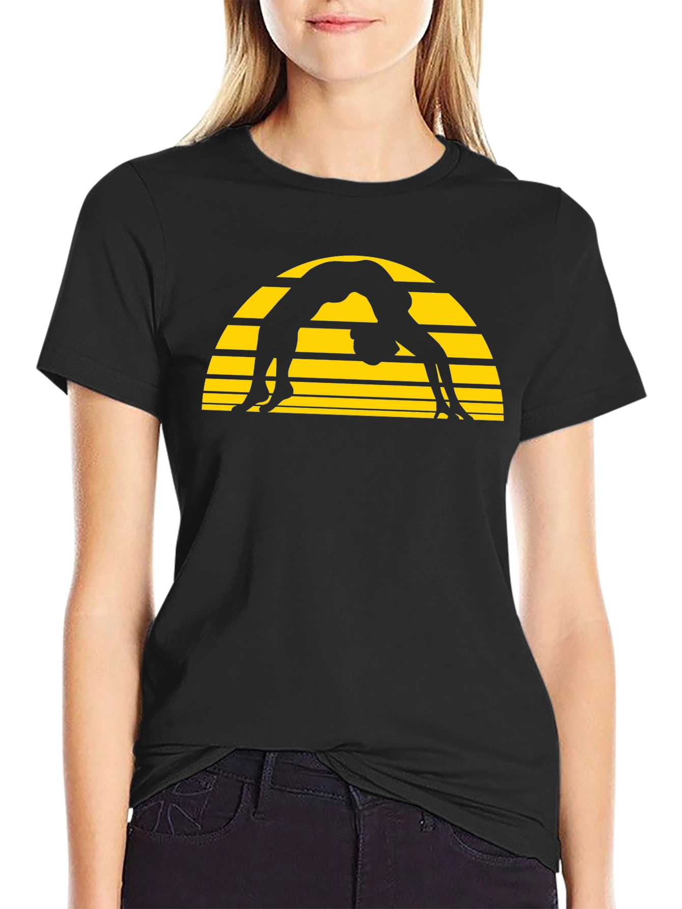 Camiseta Negra Yoga Sunset