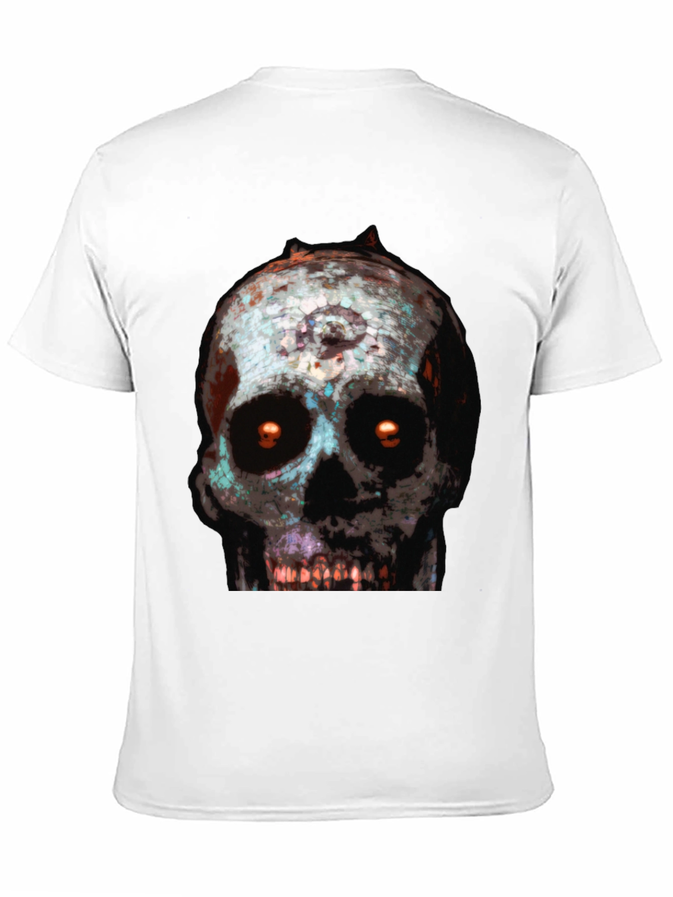 Camiseta Negra con Estampado de Calavera Terrorífica