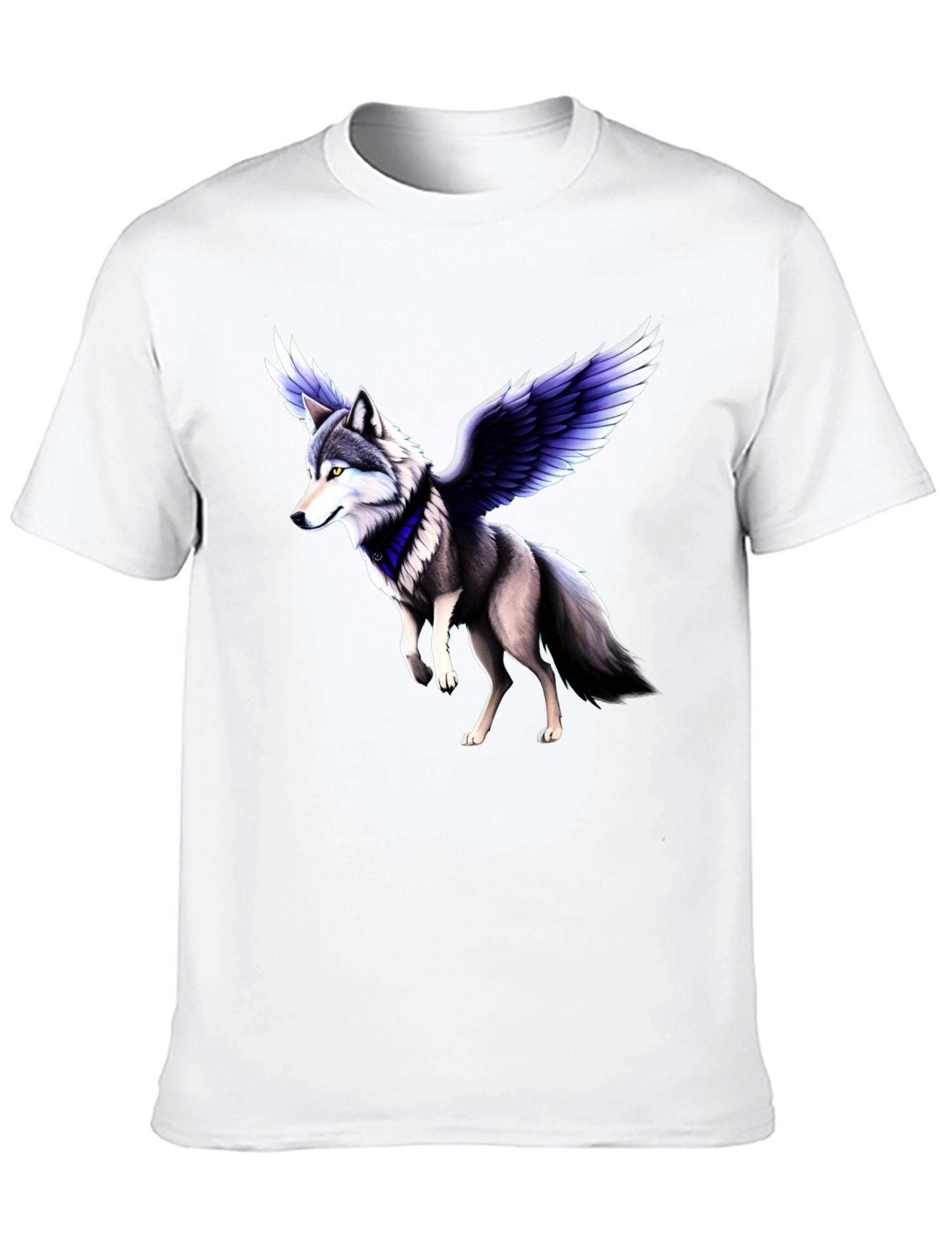 Camiseta Negra con Diseño de Lobo Alado
