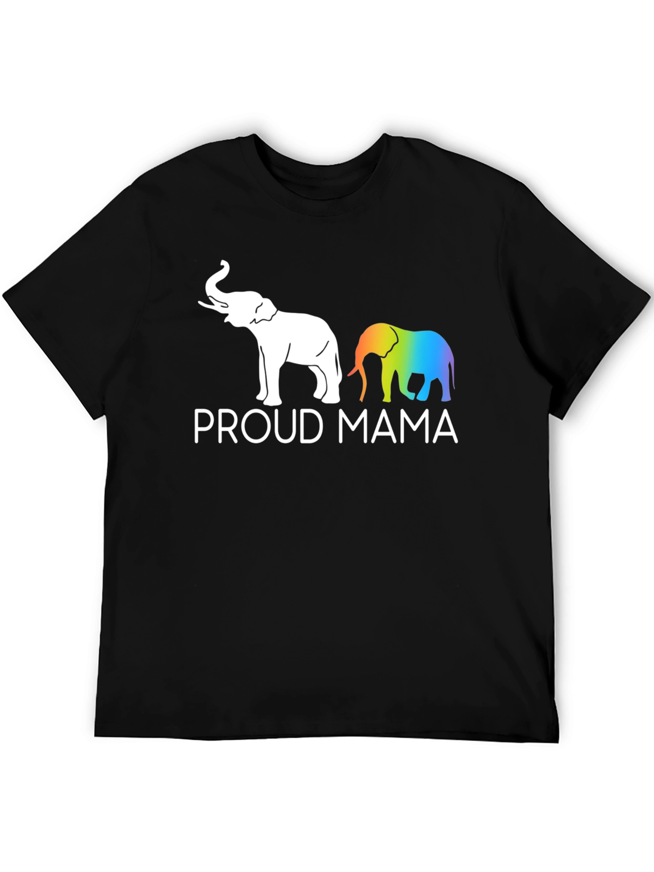Camiseta Negra Proud Mama Elefantes