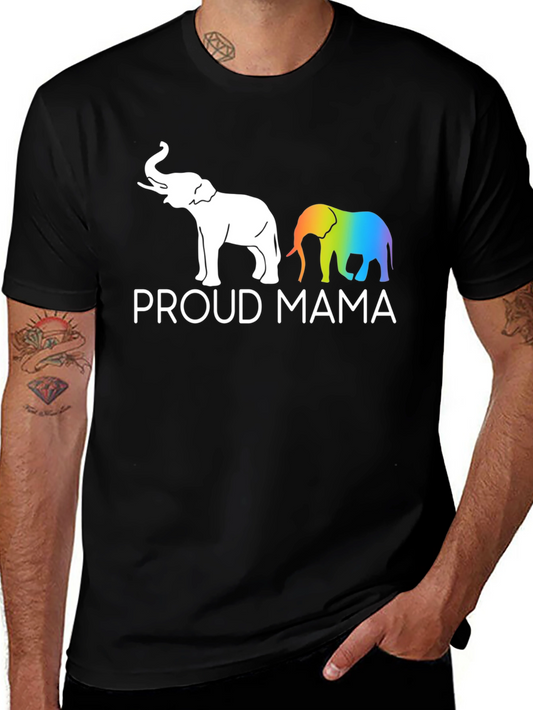 Camiseta Negra Proud Mama Elefantes