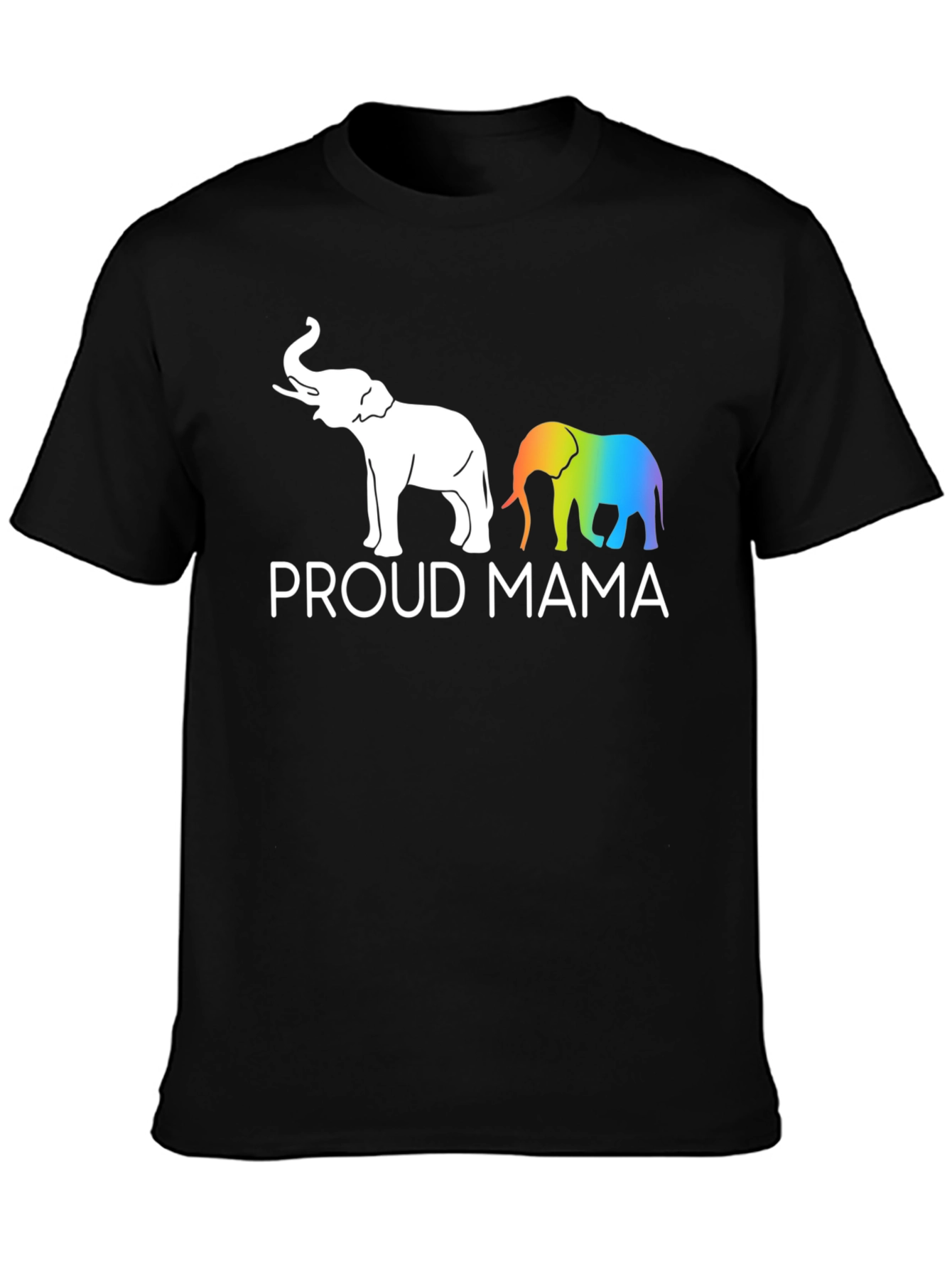 Camiseta Negra Proud Mama Elefantes