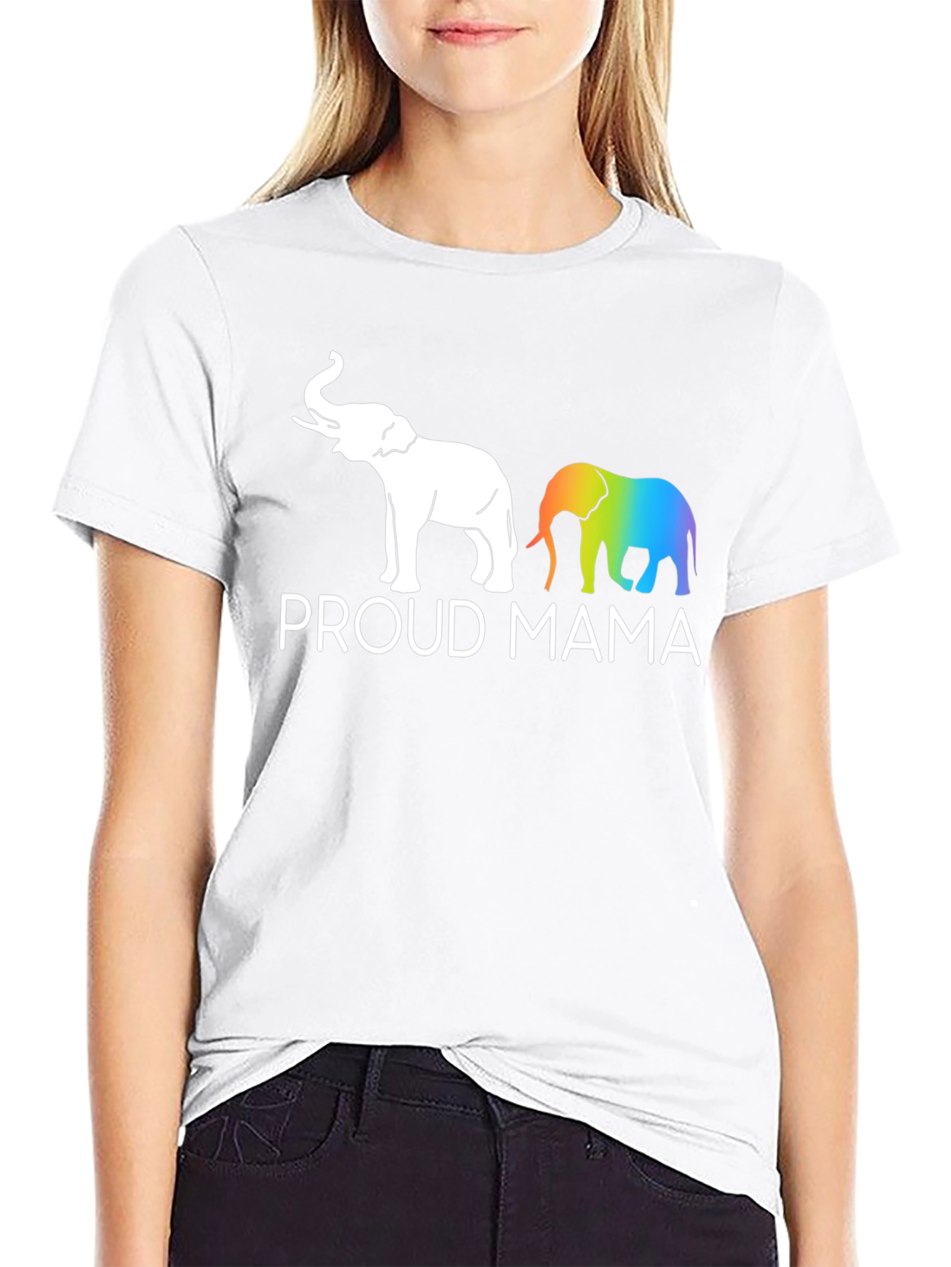 Camiseta Negra Proud Mama Elefantes