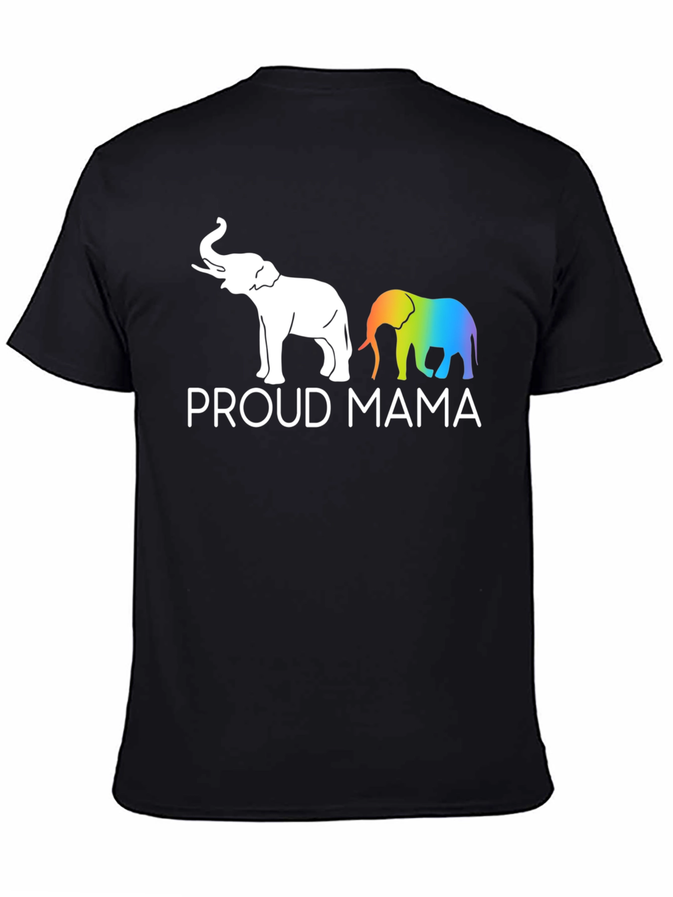 Camiseta Negra Proud Mama Elefantes