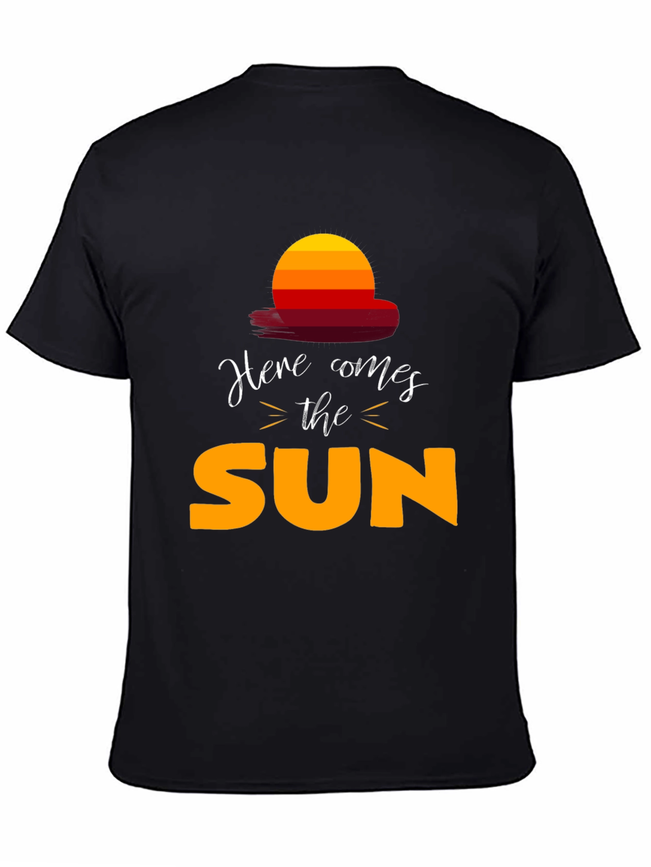 Camiseta Negra Here Comes The Sun Unisex