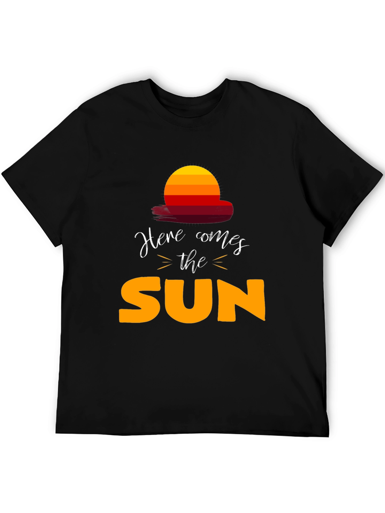 Camiseta Negra Here Comes The Sun Unisex