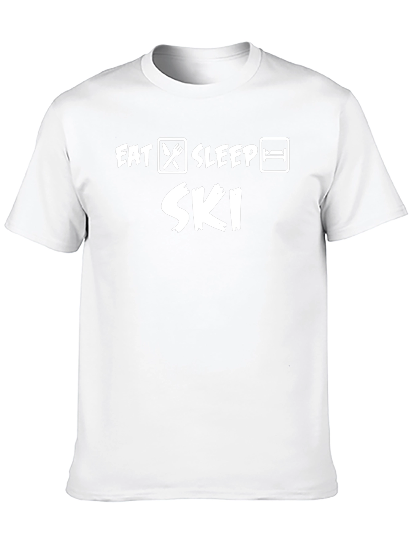 Camiseta Negra Eat Sleep Ski para Amantes del Esquí