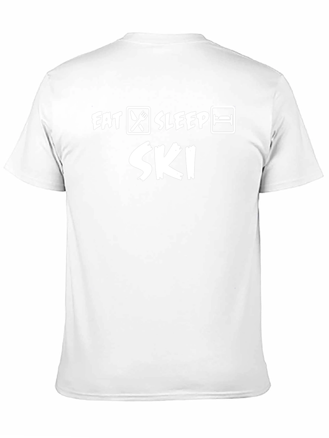 Camiseta Negra Eat Sleep Ski para Amantes del Esquí