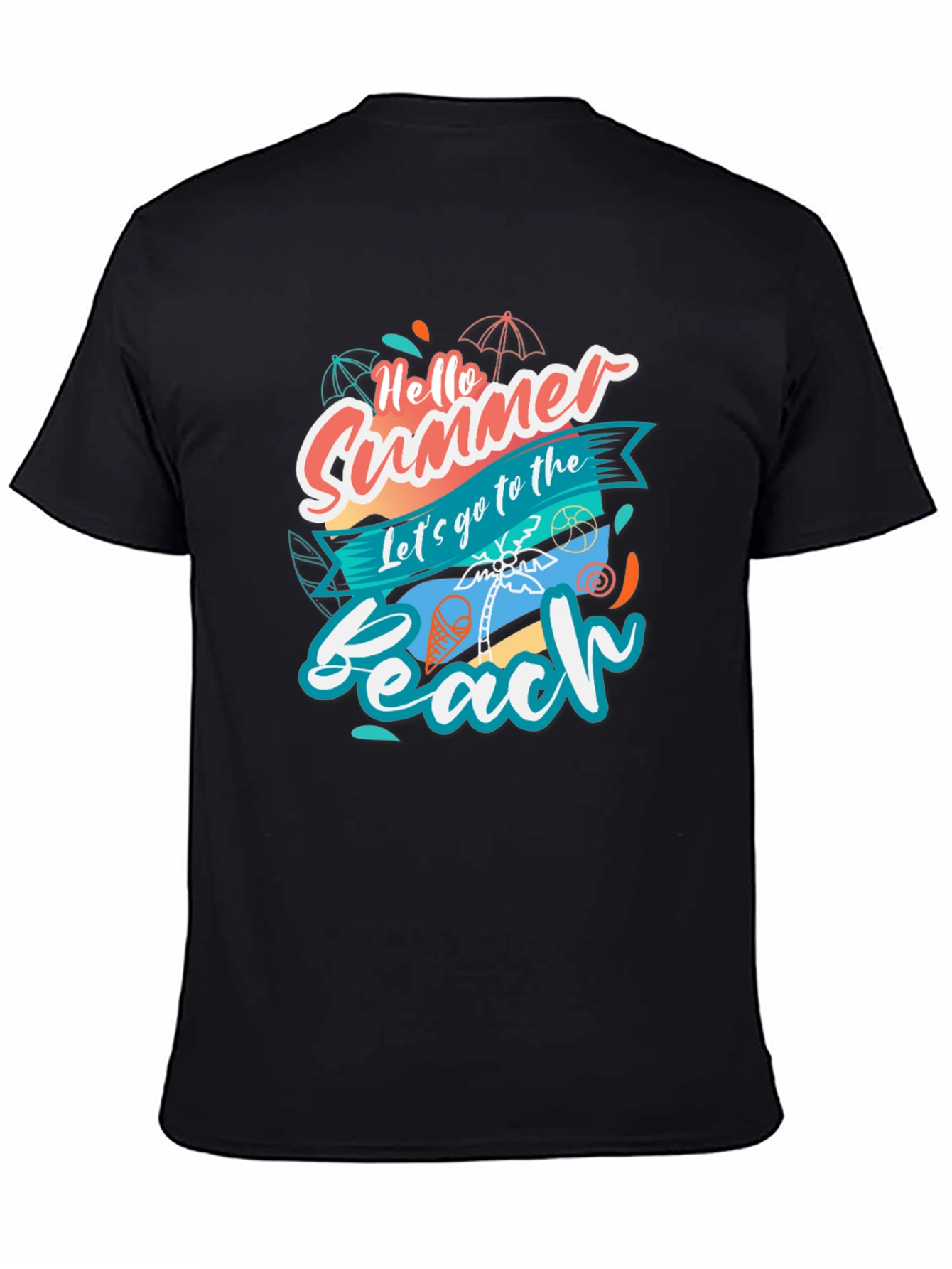 Camiseta Negra Estampada - ¡Hola Verano!