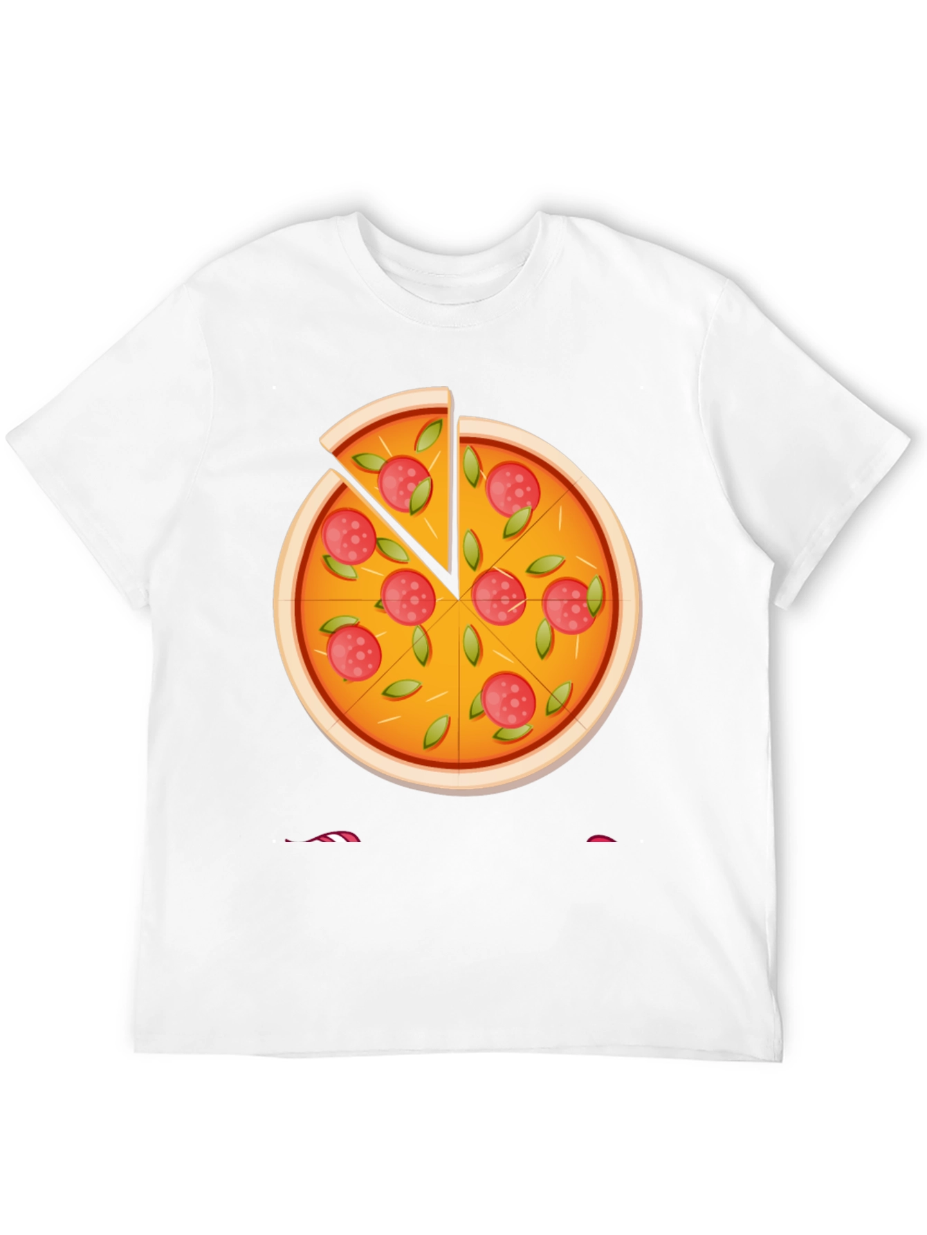 Camiseta Negra con Diseño de Pizza