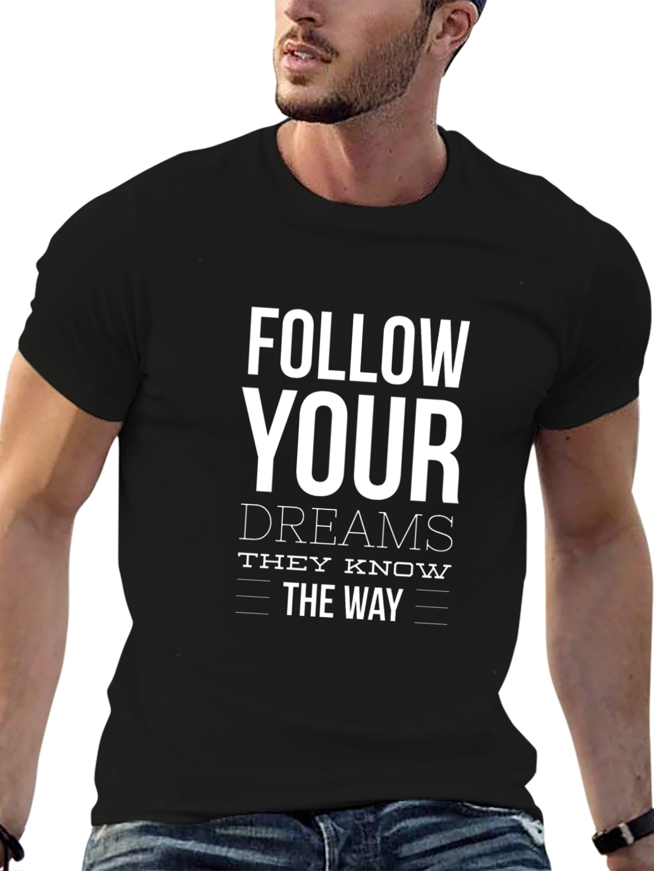 Camiseta Negra: Sigue tus Sueños