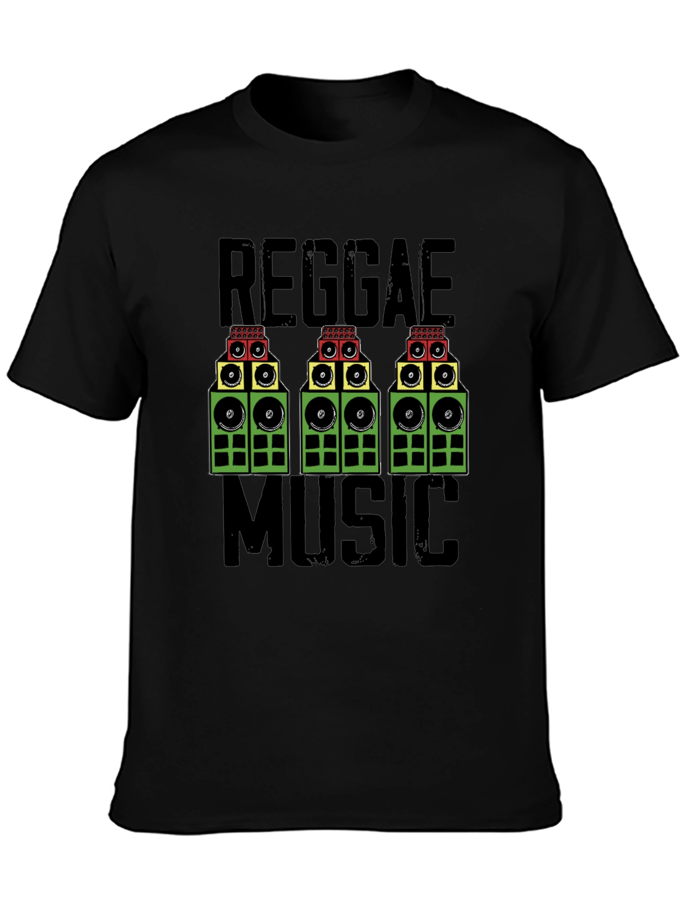 Camiseta Negra Reggae Music - Diseño Original