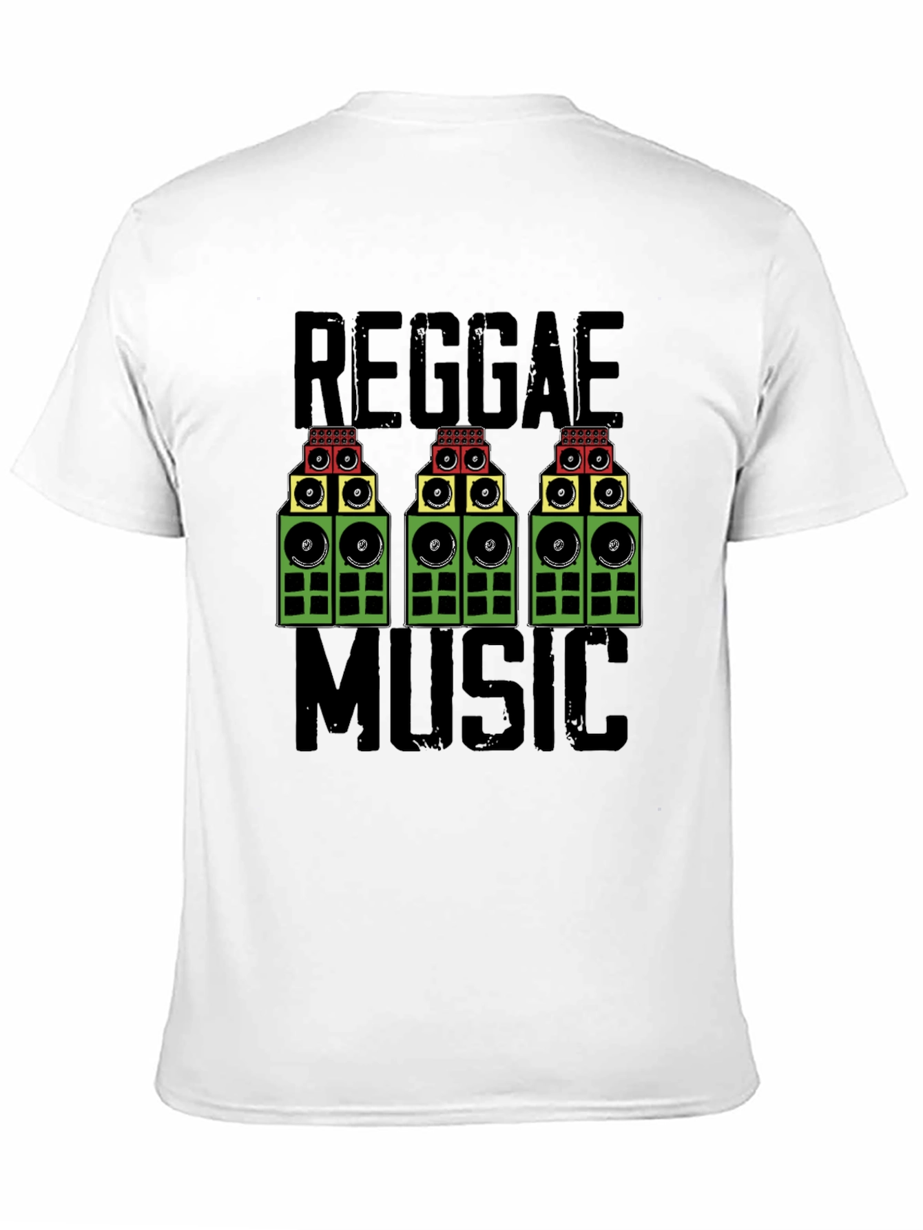 Camiseta Negra Reggae Music - Diseño Original