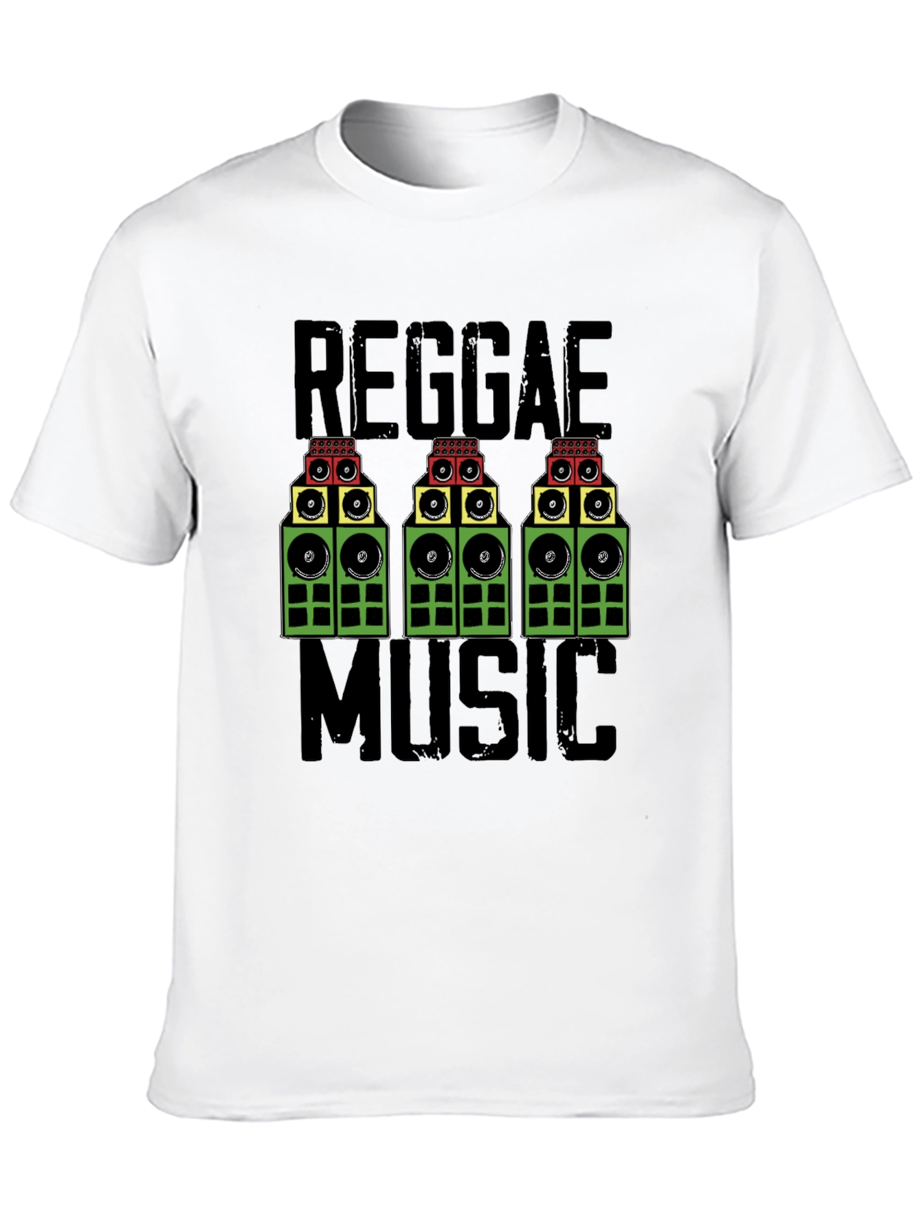 Camiseta Negra Reggae Music - Diseño Original