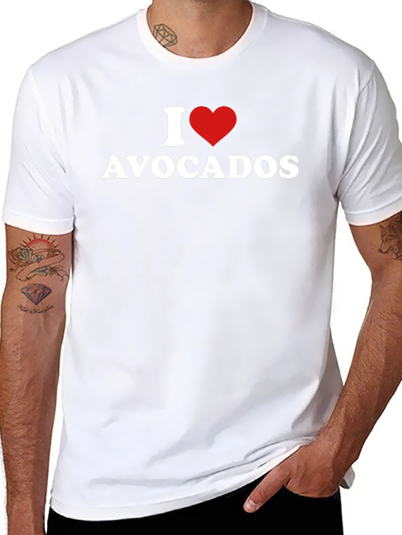 Camiseta Negra Amo Aguacates para Hombre