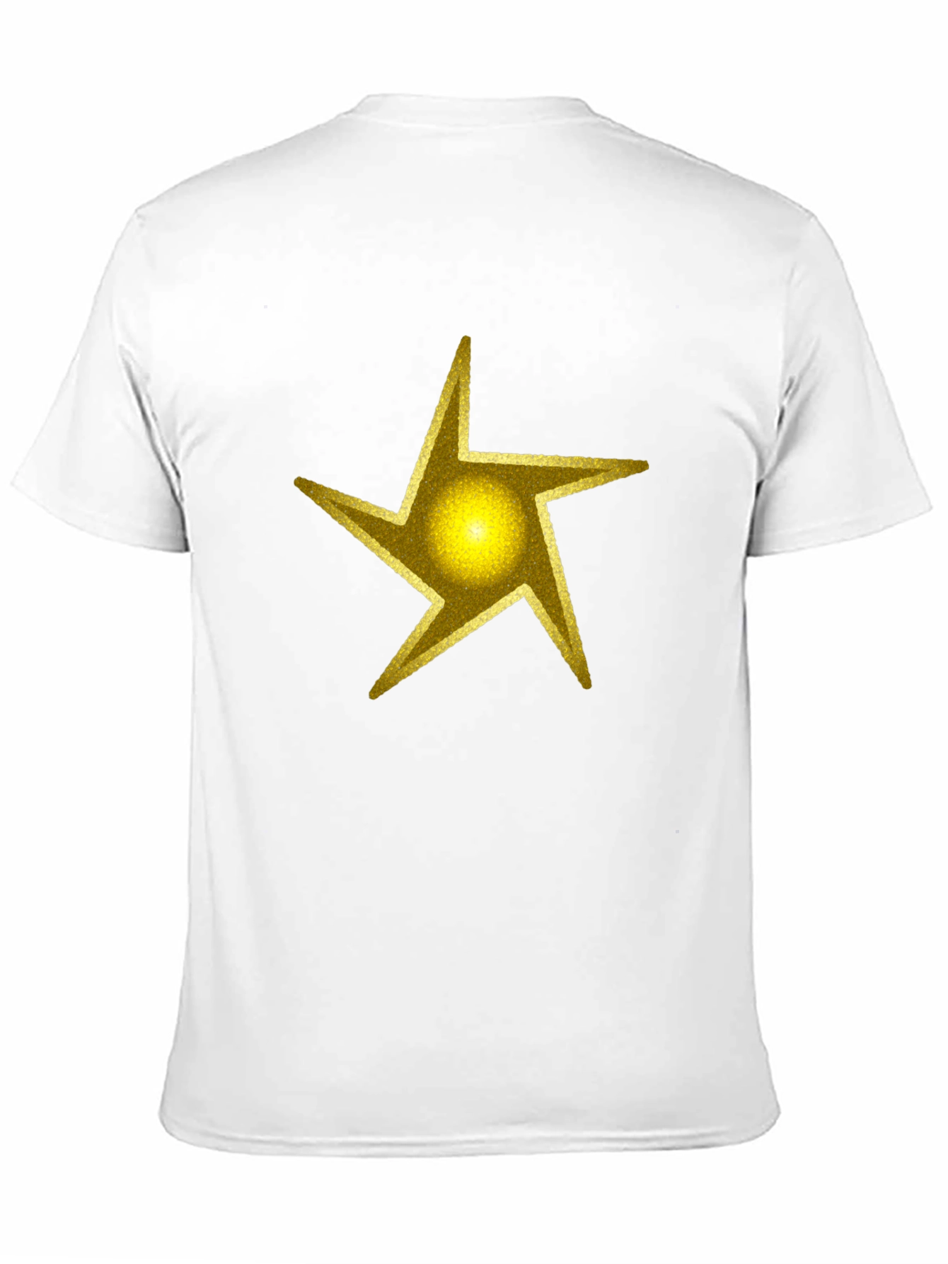 Camiseta Negra Estrella Dorada Hombre Casual