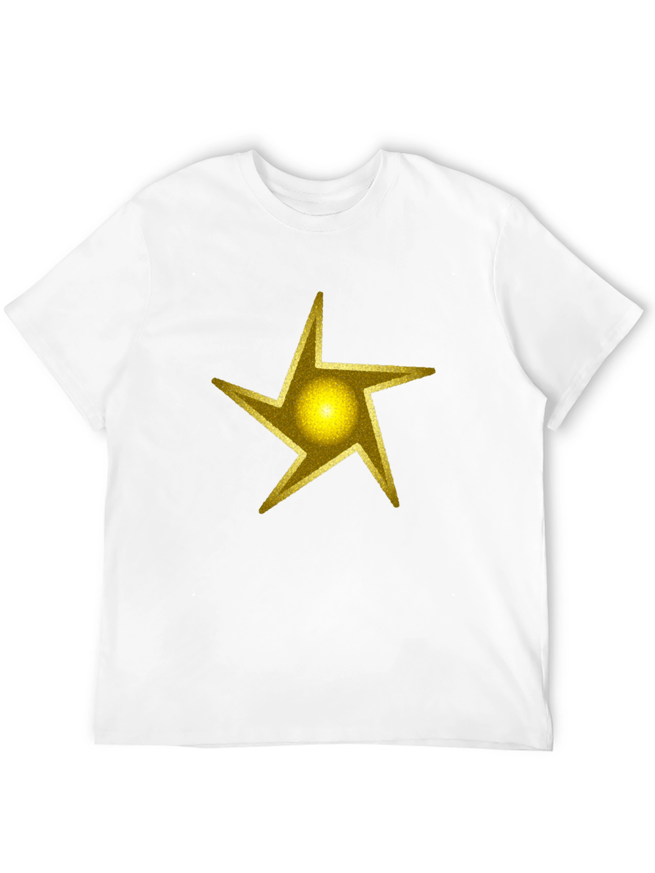 Camiseta Negra Estrella Dorada Hombre Casual