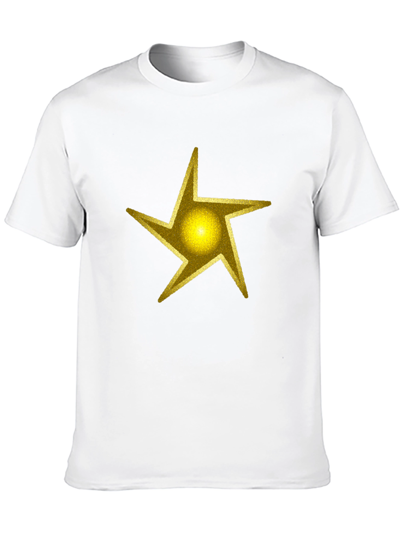 Camiseta Negra Estrella Dorada Hombre Casual