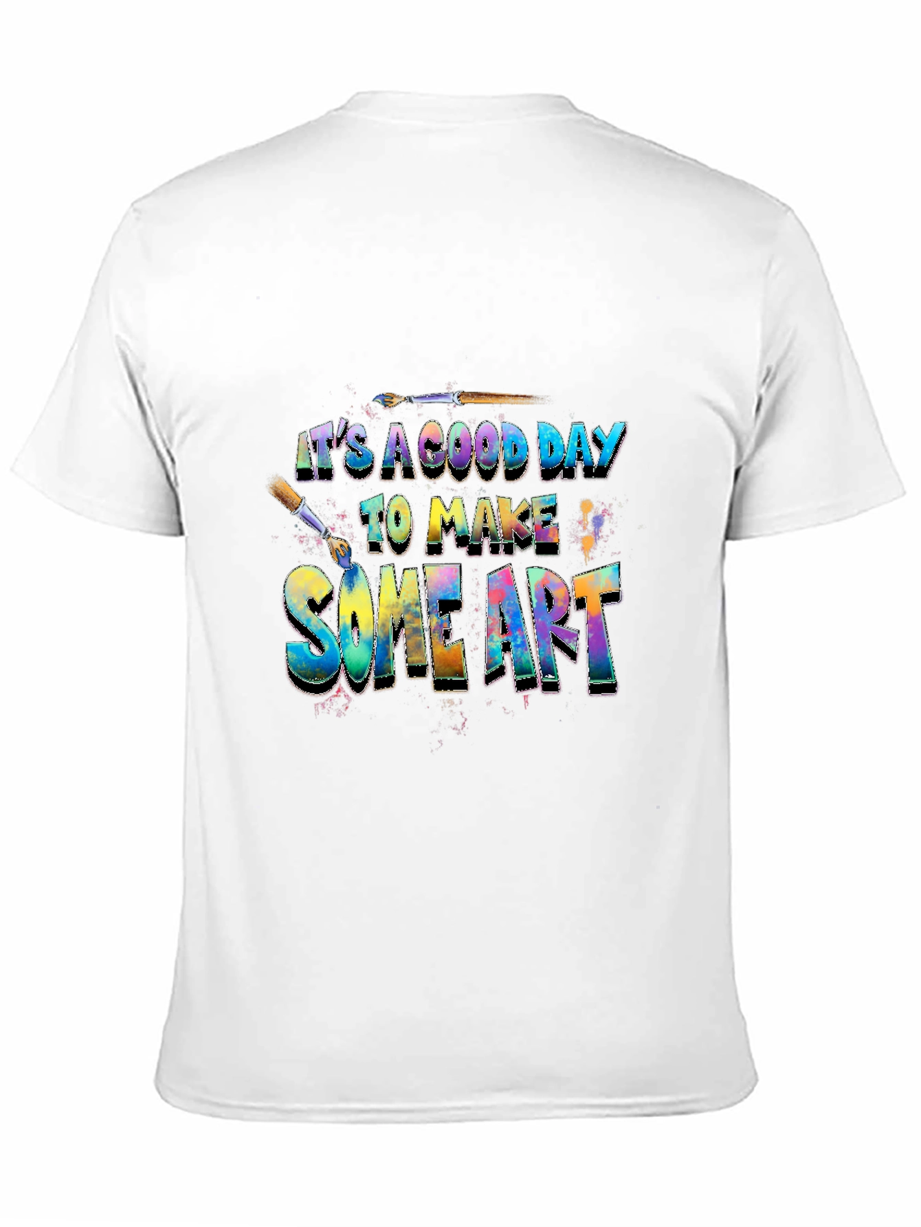 Camiseta Negra Artística: Día Perfecto para Crear