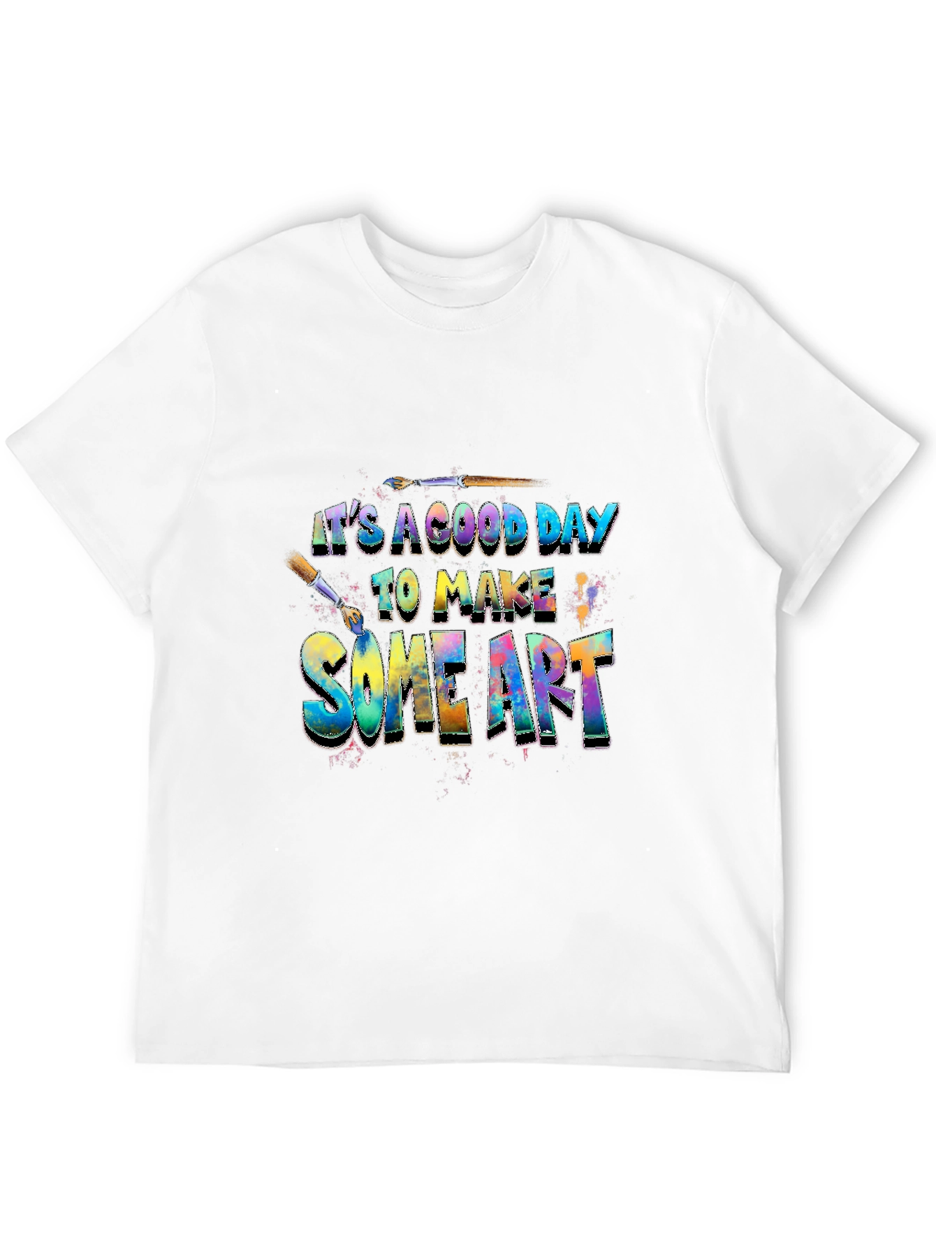 Camiseta Negra Artística: Día Perfecto para Crear