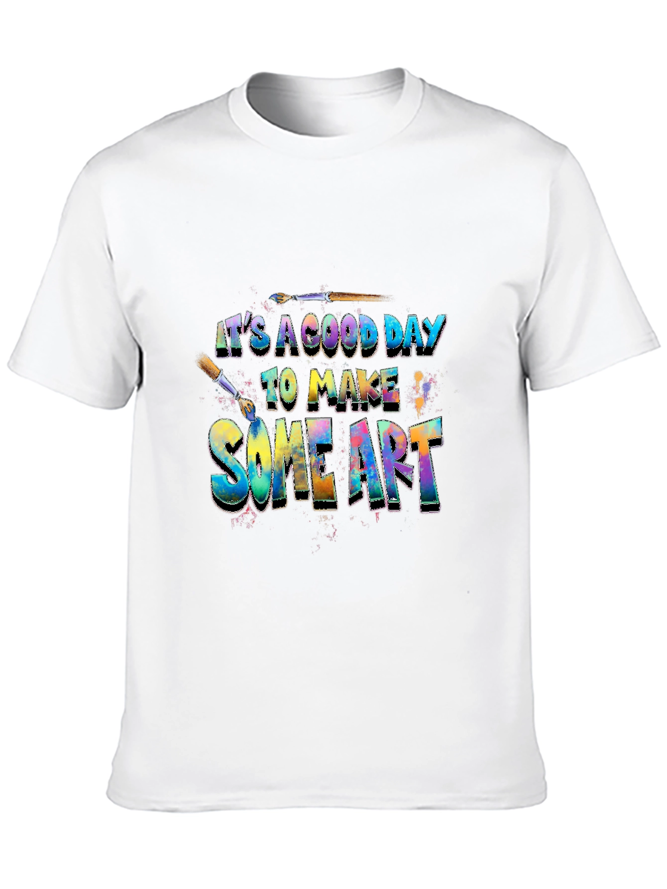 Camiseta Negra Artística: Día Perfecto para Crear