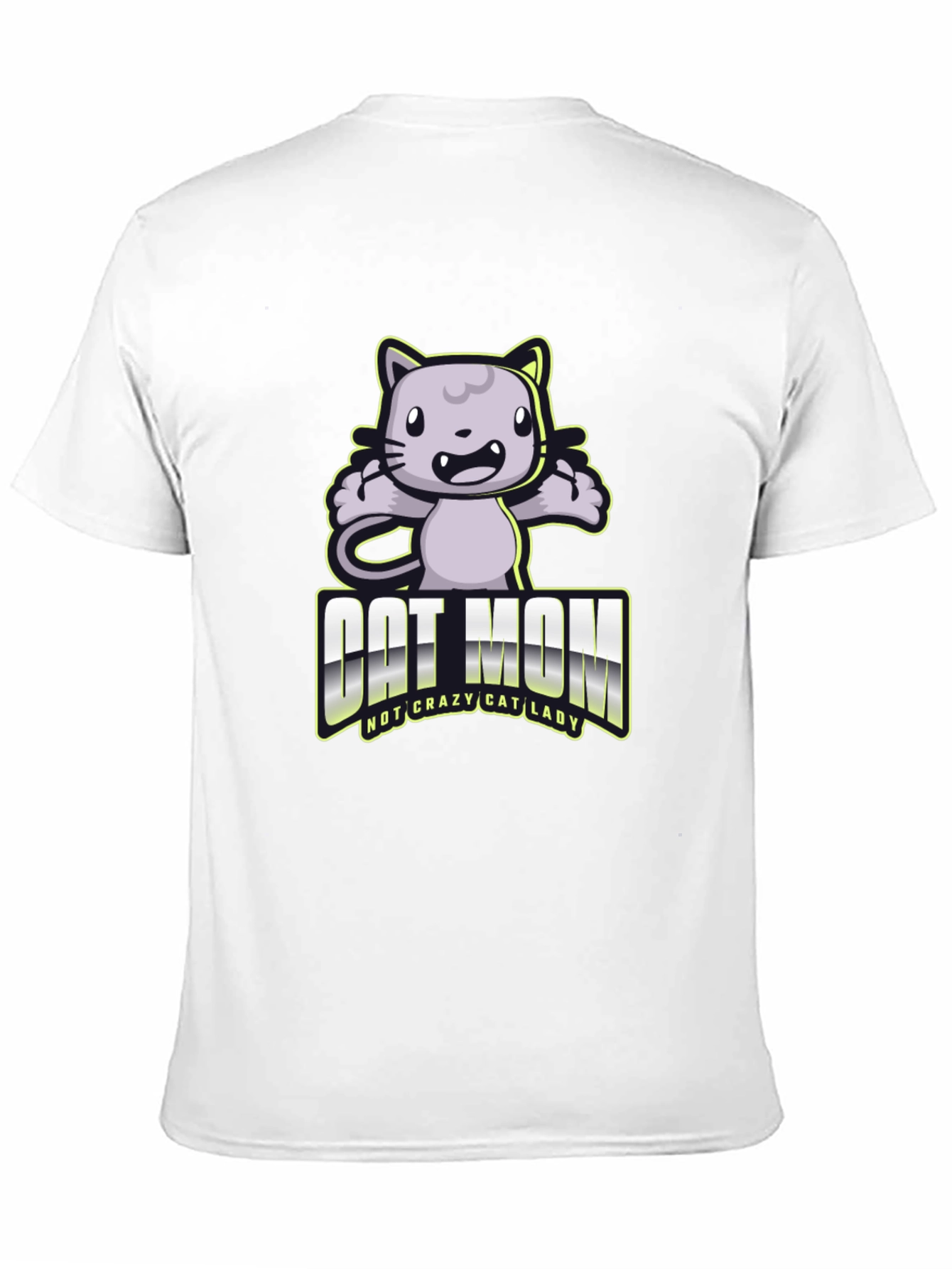 Camiseta Negra Cat Mom Divertida