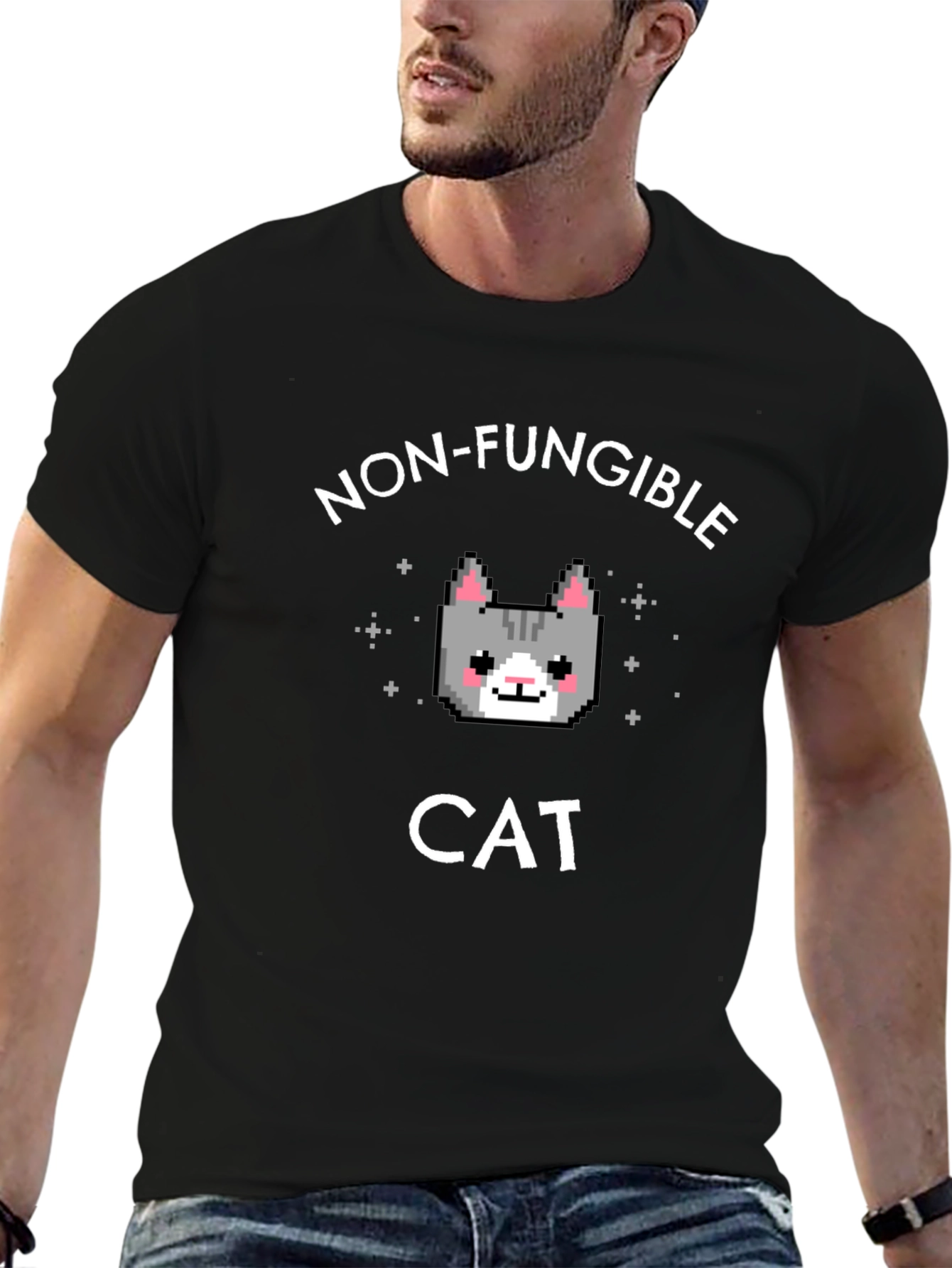 Camiseta NFT Gato Pixelado - Exclusividad Digital