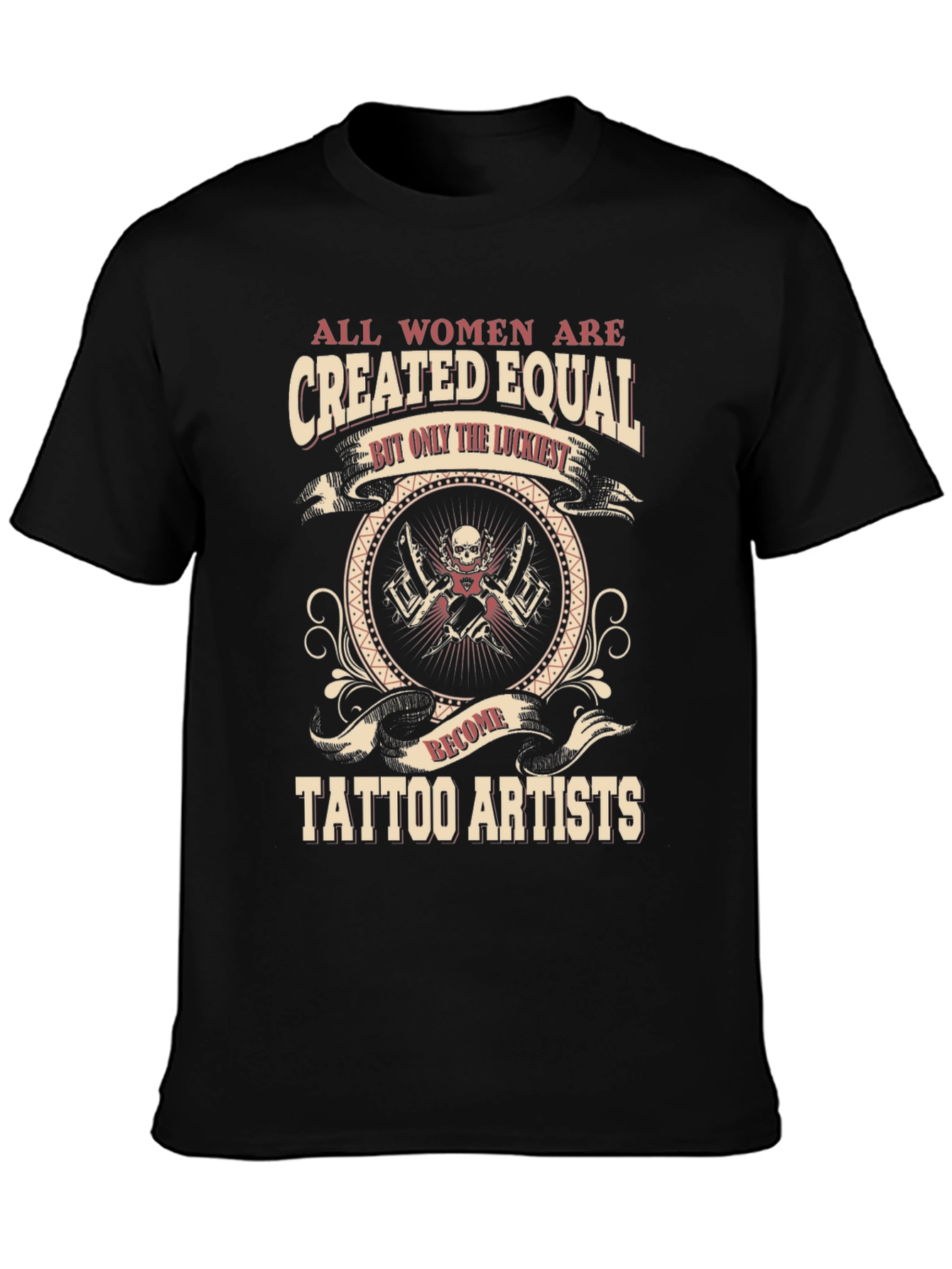 Camiseta Negra Artistas Tatuadoras: Iguales Pero Afortunadas