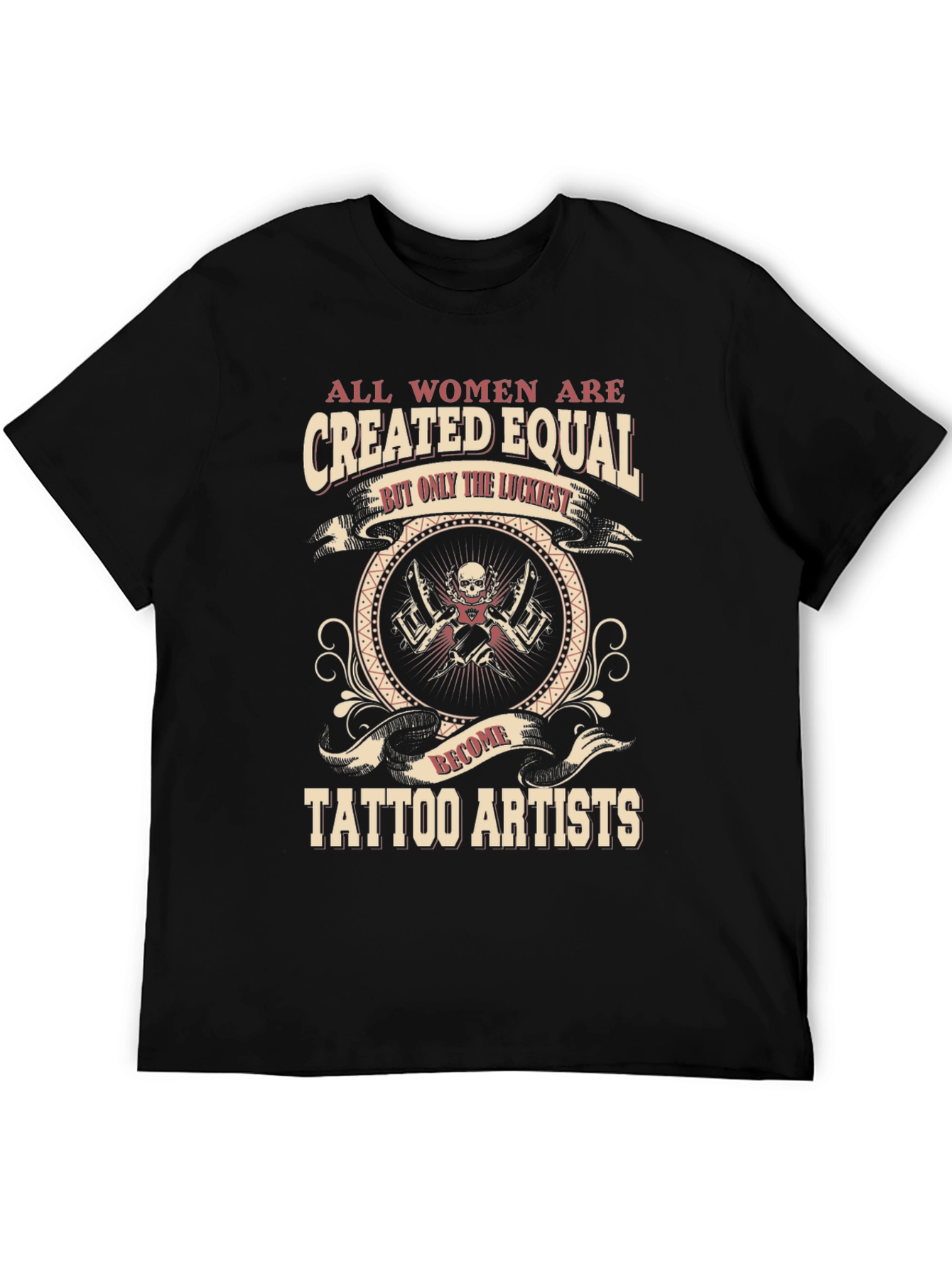 Camiseta Negra Artistas Tatuadoras: Iguales Pero Afortunadas