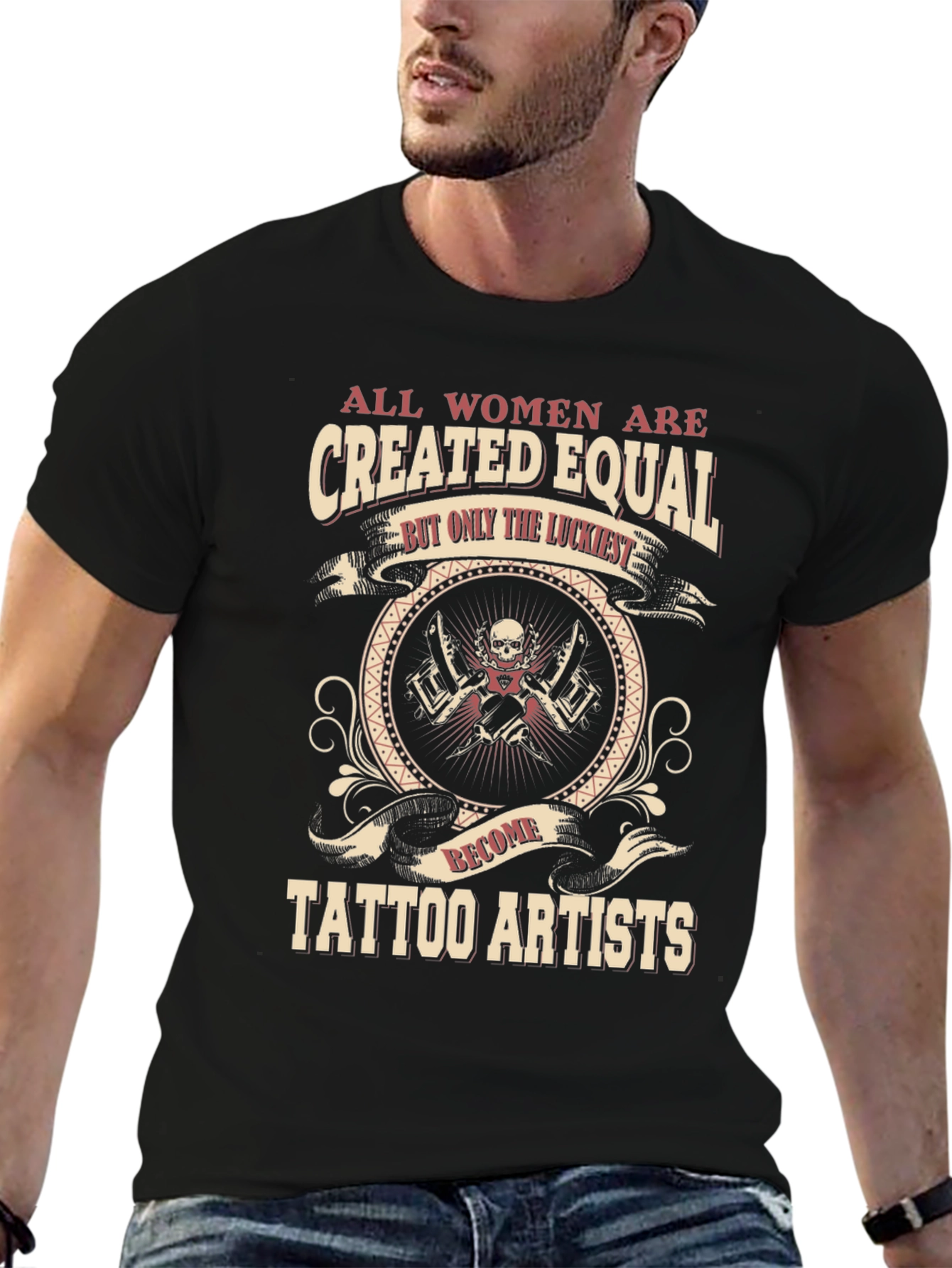 Camiseta Negra Artistas Tatuadoras: Iguales Pero Afortunadas
