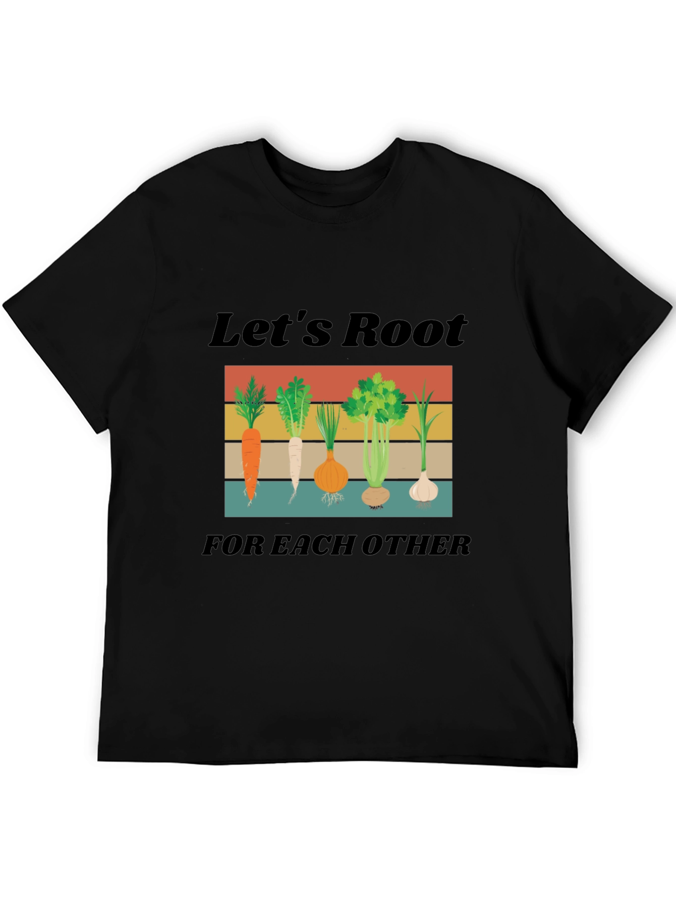 Camiseta Negra Lets Root For Each Other Unisex