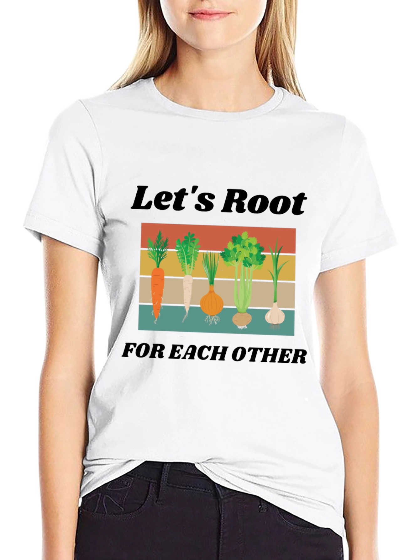 Camiseta Negra Lets Root For Each Other Unisex
